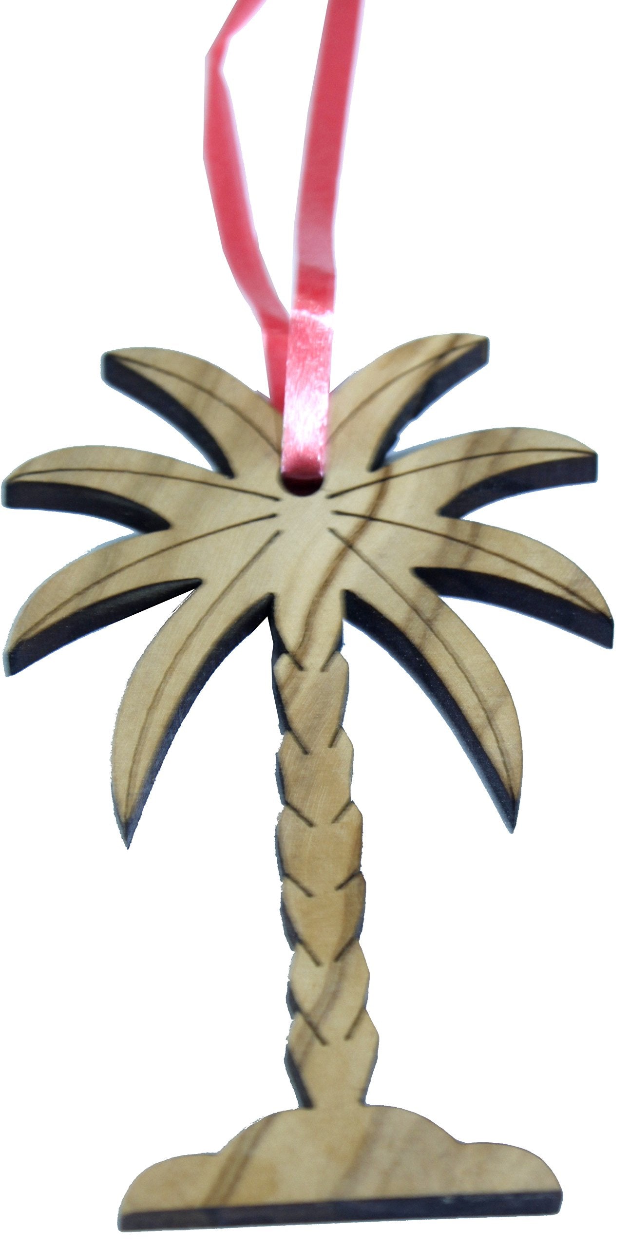 Wood hanging decoration/Christmas Ornament - Palm Tree carved by hand (7.5 cm or 3 Inches)、mySite、elrpsem3k