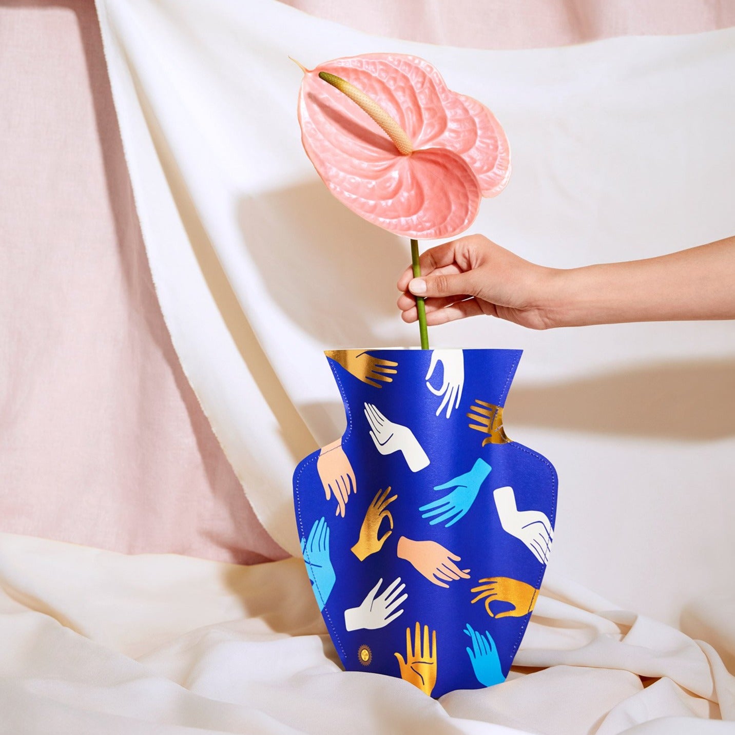 Blue Paper Hamsa Vase by Octaevo - Large or Mini、mySite、topwebapps