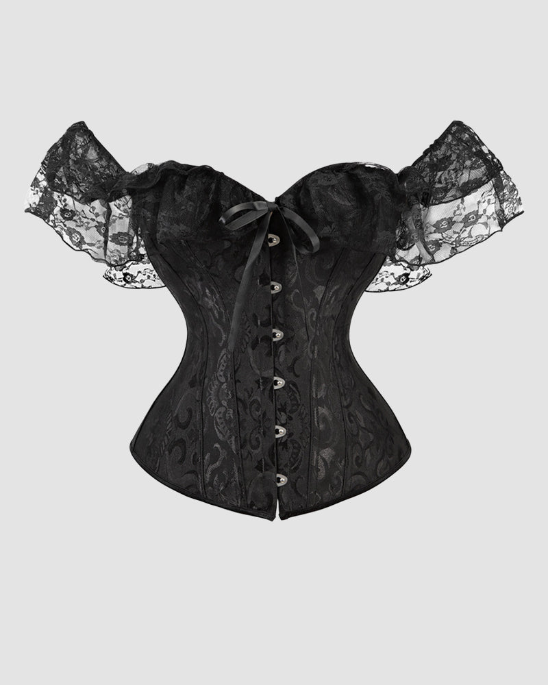 1950s 12 Boned Cotton Jacquard Lace Corset、mySite、bengalsvssteelers