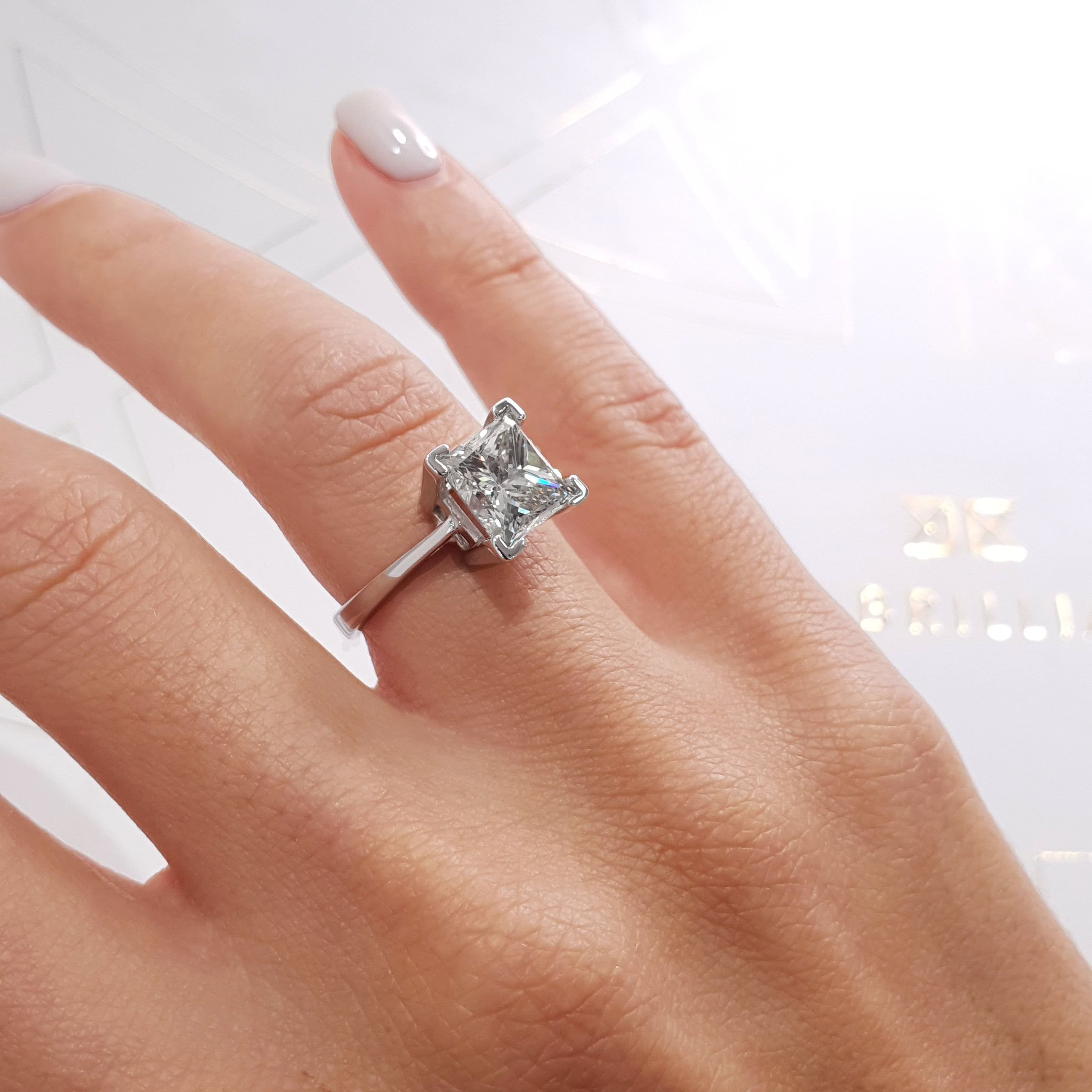 Ella Lab Grown Diamond Ring -14K White Gold、mySite、hinf8tx79
