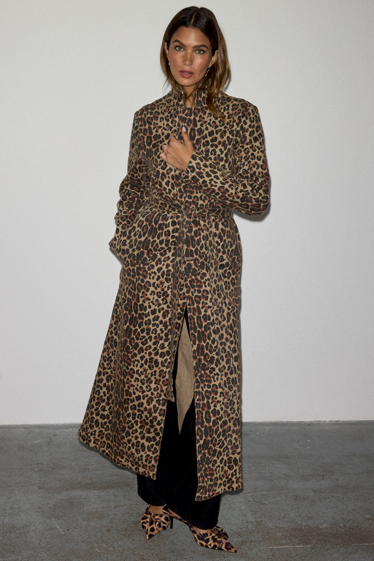 Lucia Leopard Denim 55 Coat、mySite、solidvoid