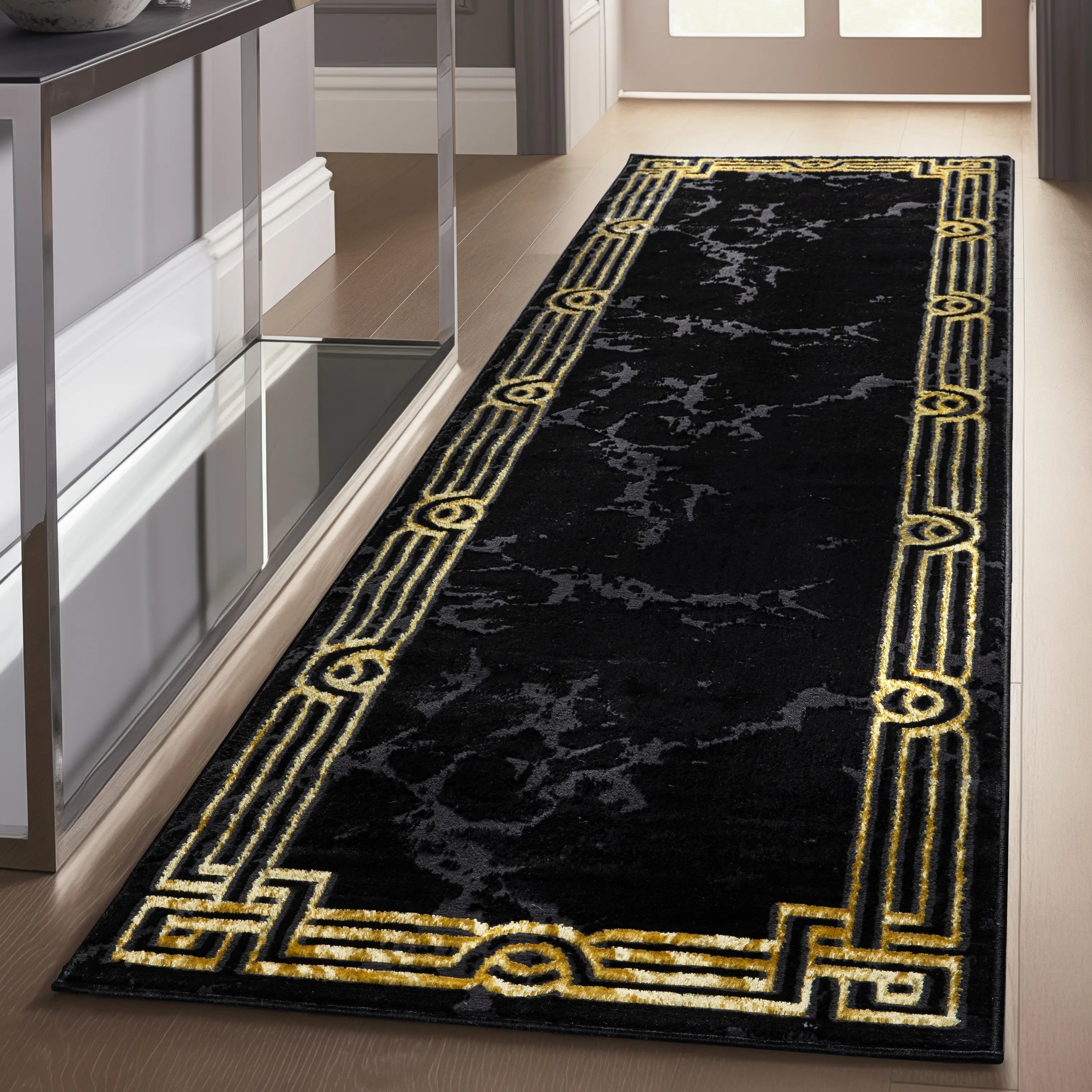 Huntington Retro Marble Border Glam Rug、mySite、gigharbornorthrealestate