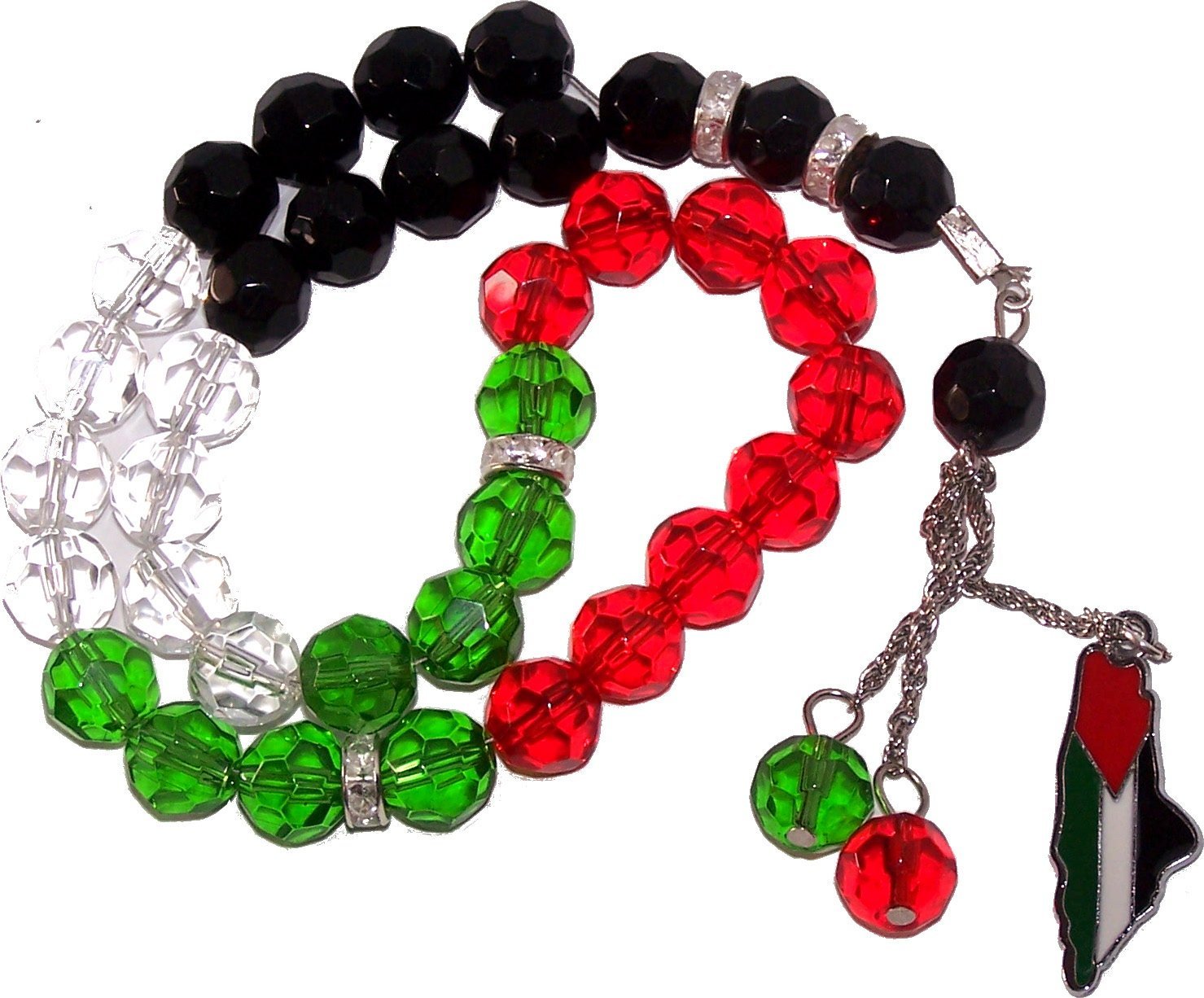  Palestine Flag heavy plastic beads with Flag as shown - Masbaha with Flag ( 12 Inches )、mySite、elrpsem3k