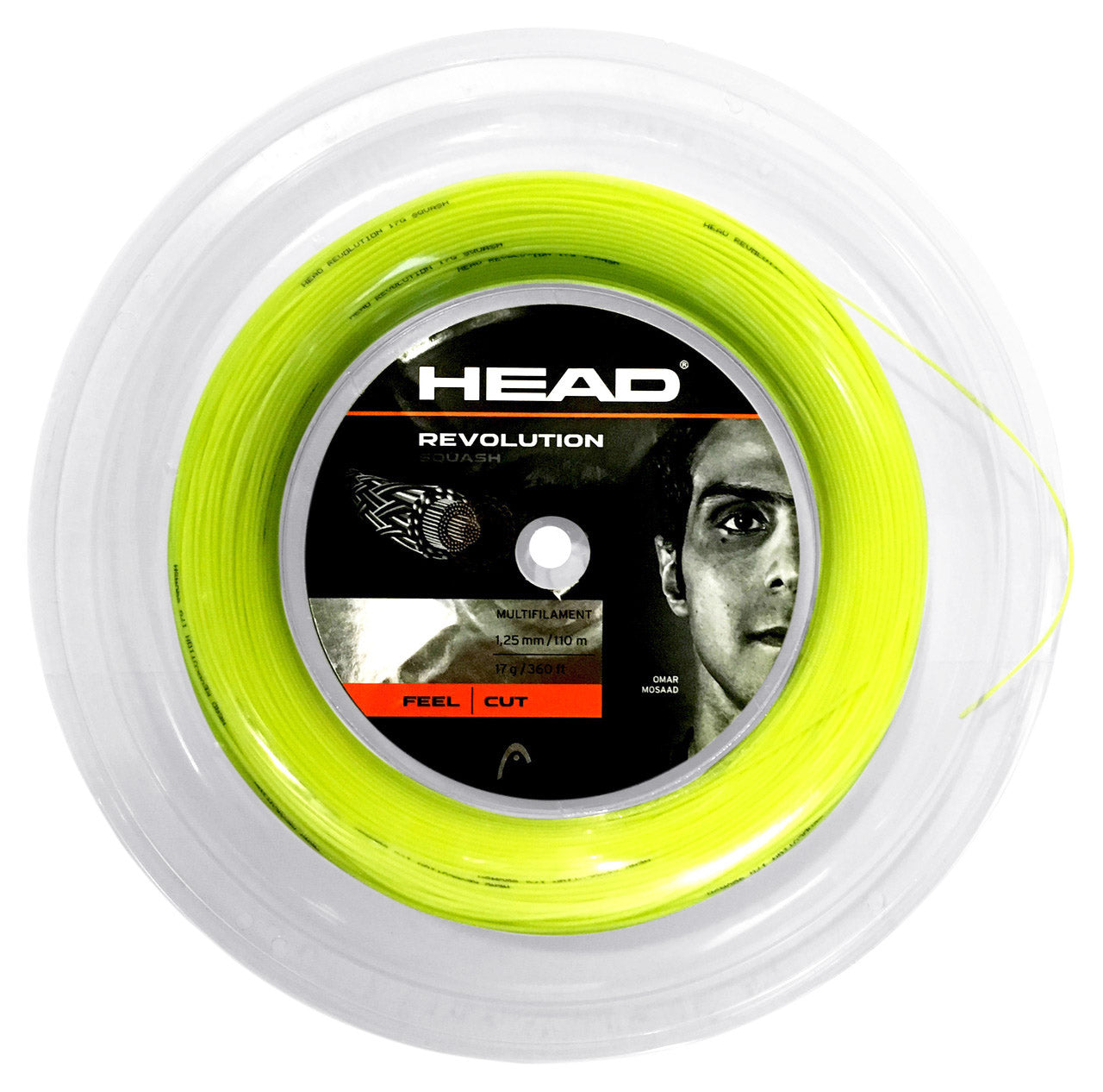 Head Revolution 17 Squash String Mini Reel (Yellow)