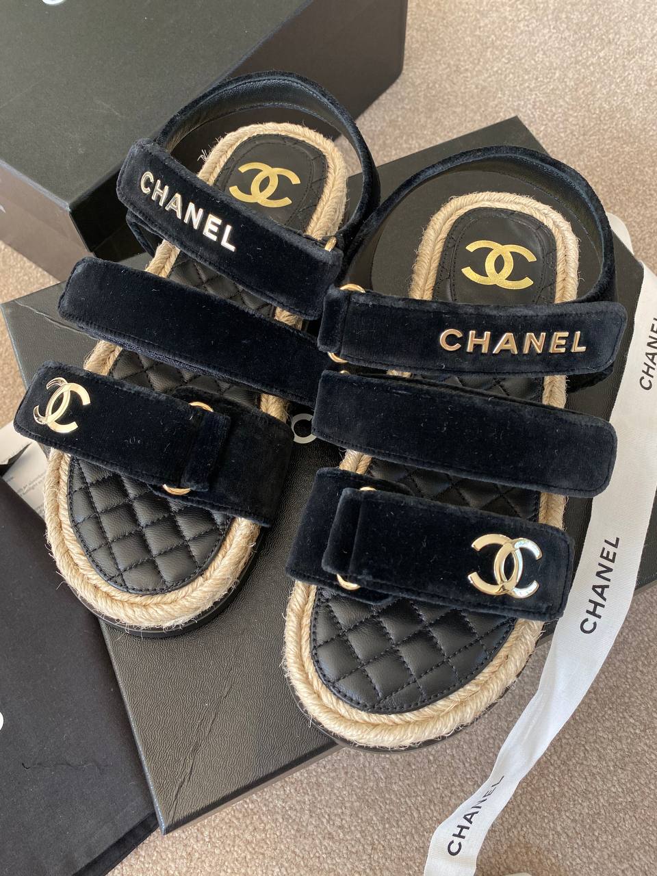 Chanel Velvet Velcro Sandal、mySite、garminoutage.com