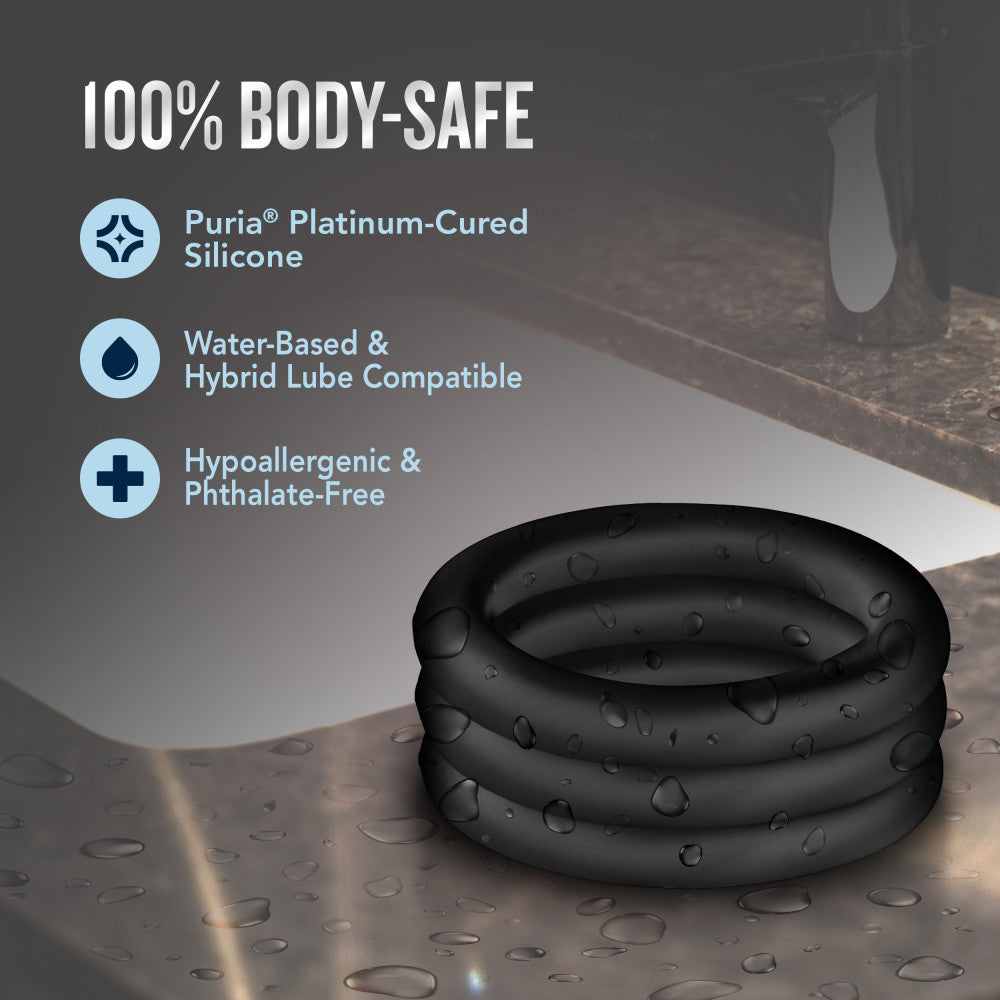 Performance By Blush® | VS2: Black Small Penis Rings (3-Pack) - Made with Puria™ Silicone、mySite、bottomscart