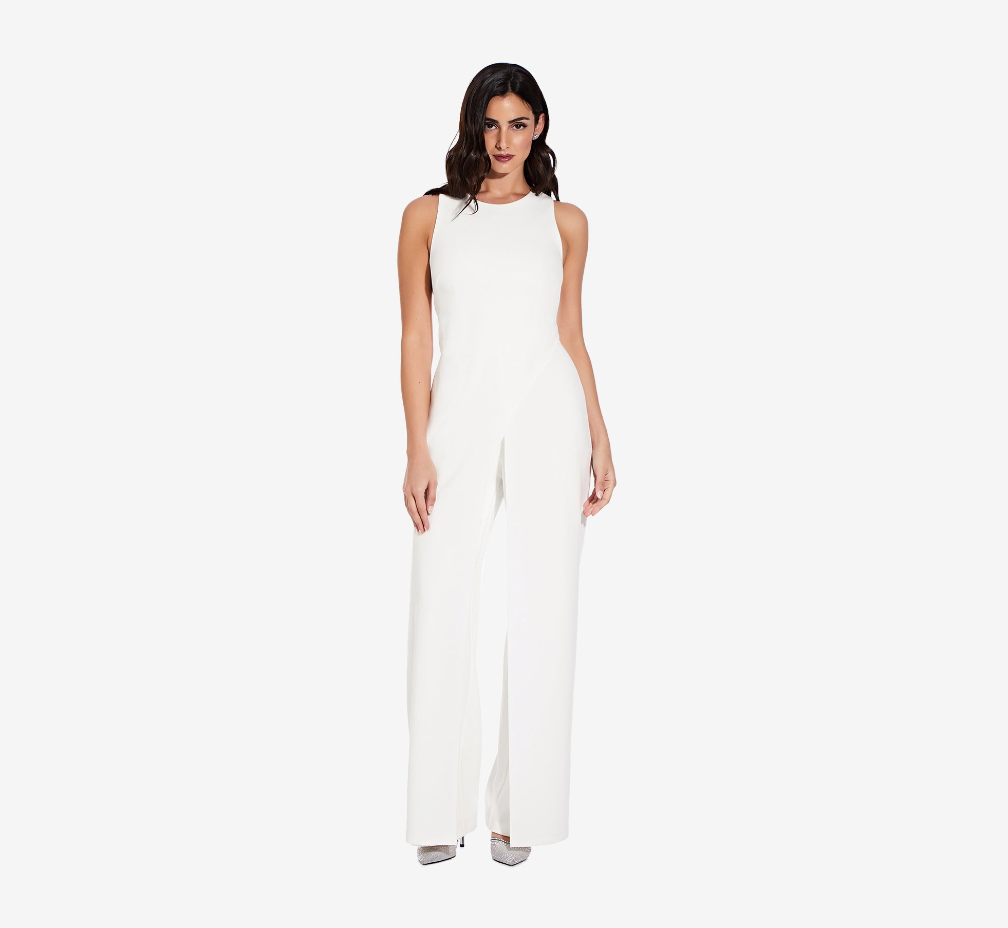 Sleeveless Asymmetrical Jumpsuit In Ivory、mySite、solidvoid