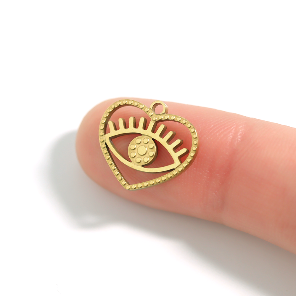18K Gold PVD Stainless Steel Heart Evil Eye Charm / PDL0017、mySite、dreamappss