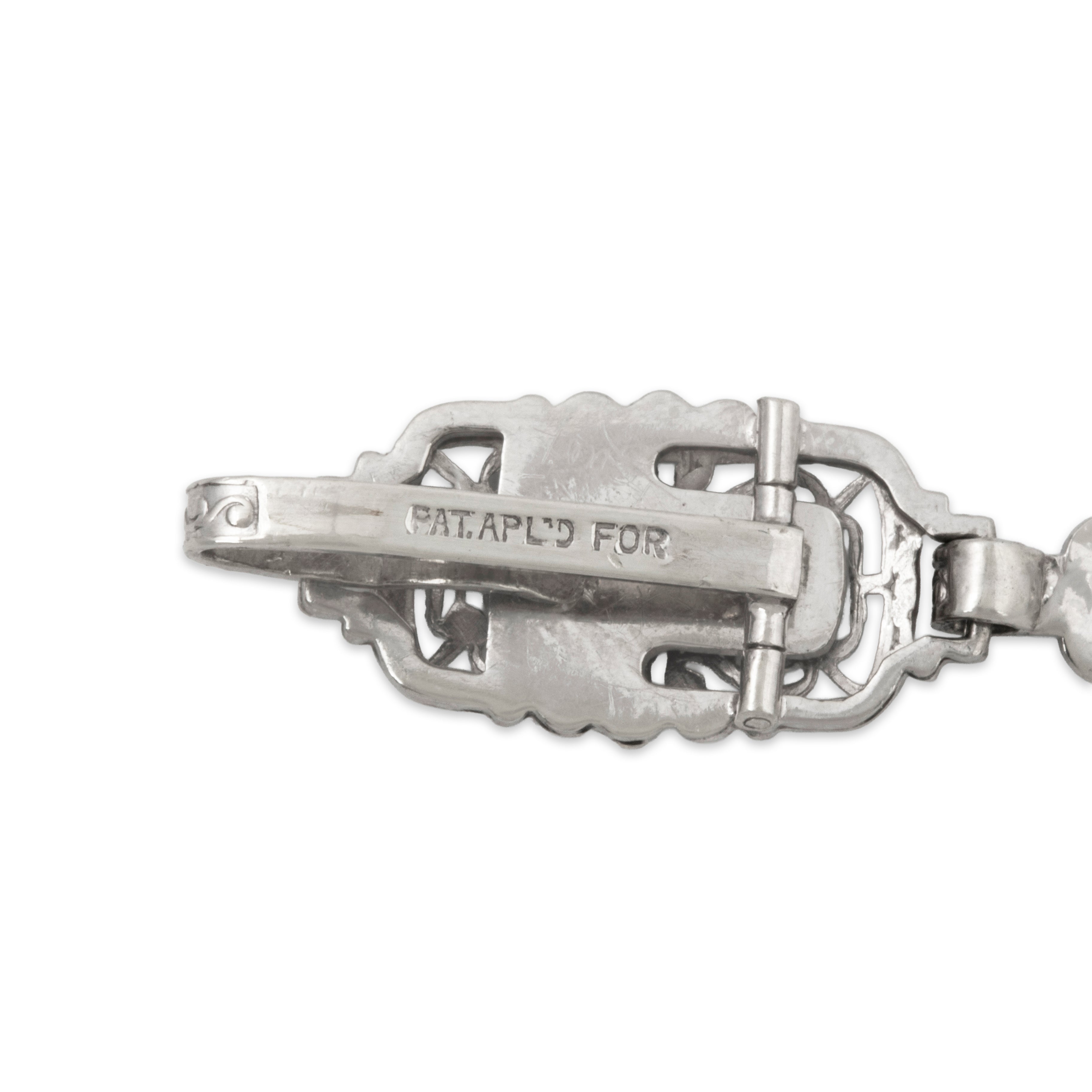 Antique Art Deco 14k White Gold Diamond Incredible Filigree Bracelet 7、mySite、hinf8tx79