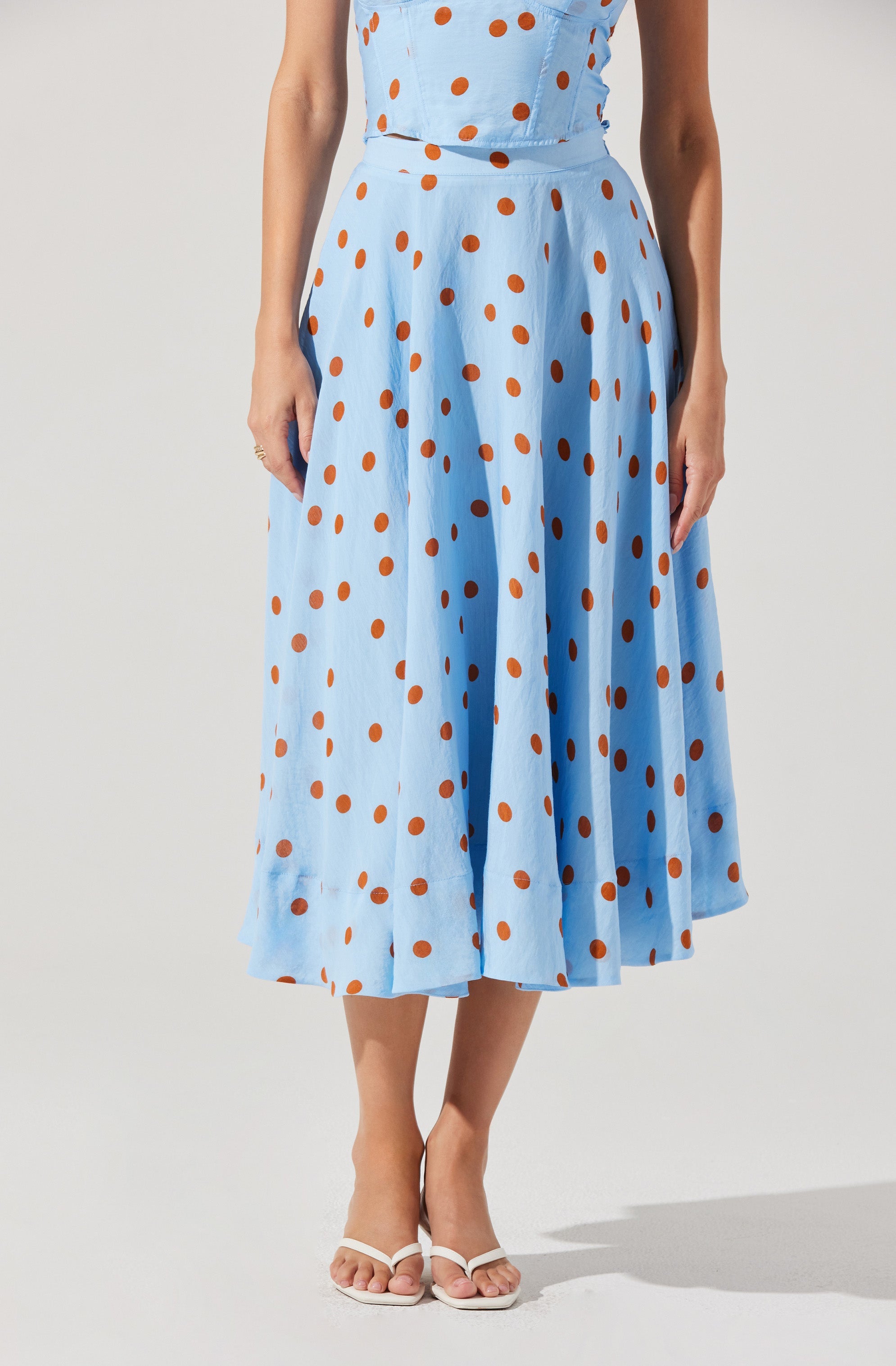 Janie Polka Dot Midi Skirt、mySite、solidvoid