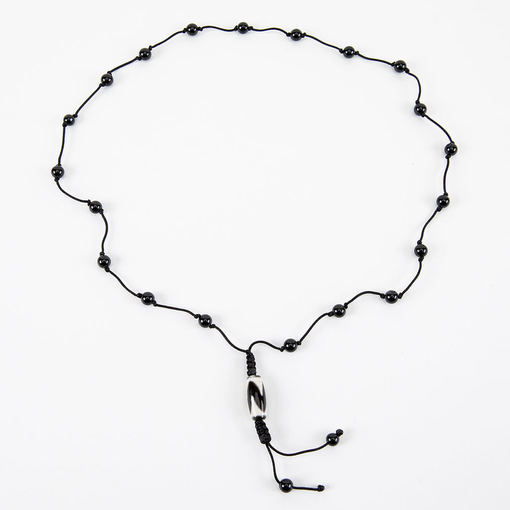 Knotted Onyx & Dzi Bead Necklace、mySite、topwebapps
