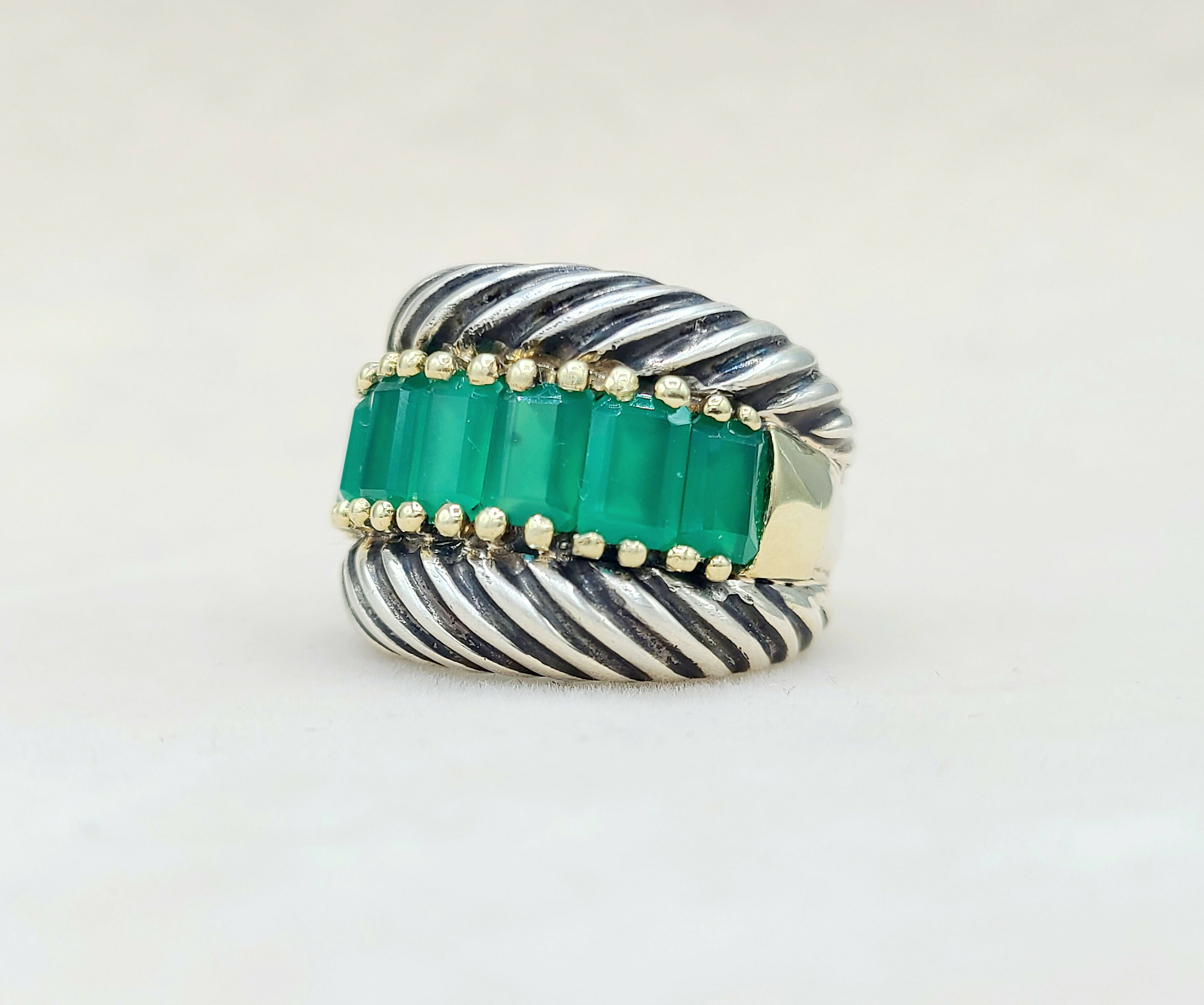 David Yurman Cable Ring Green Onyx & Gold、mySite、hinf8tx79