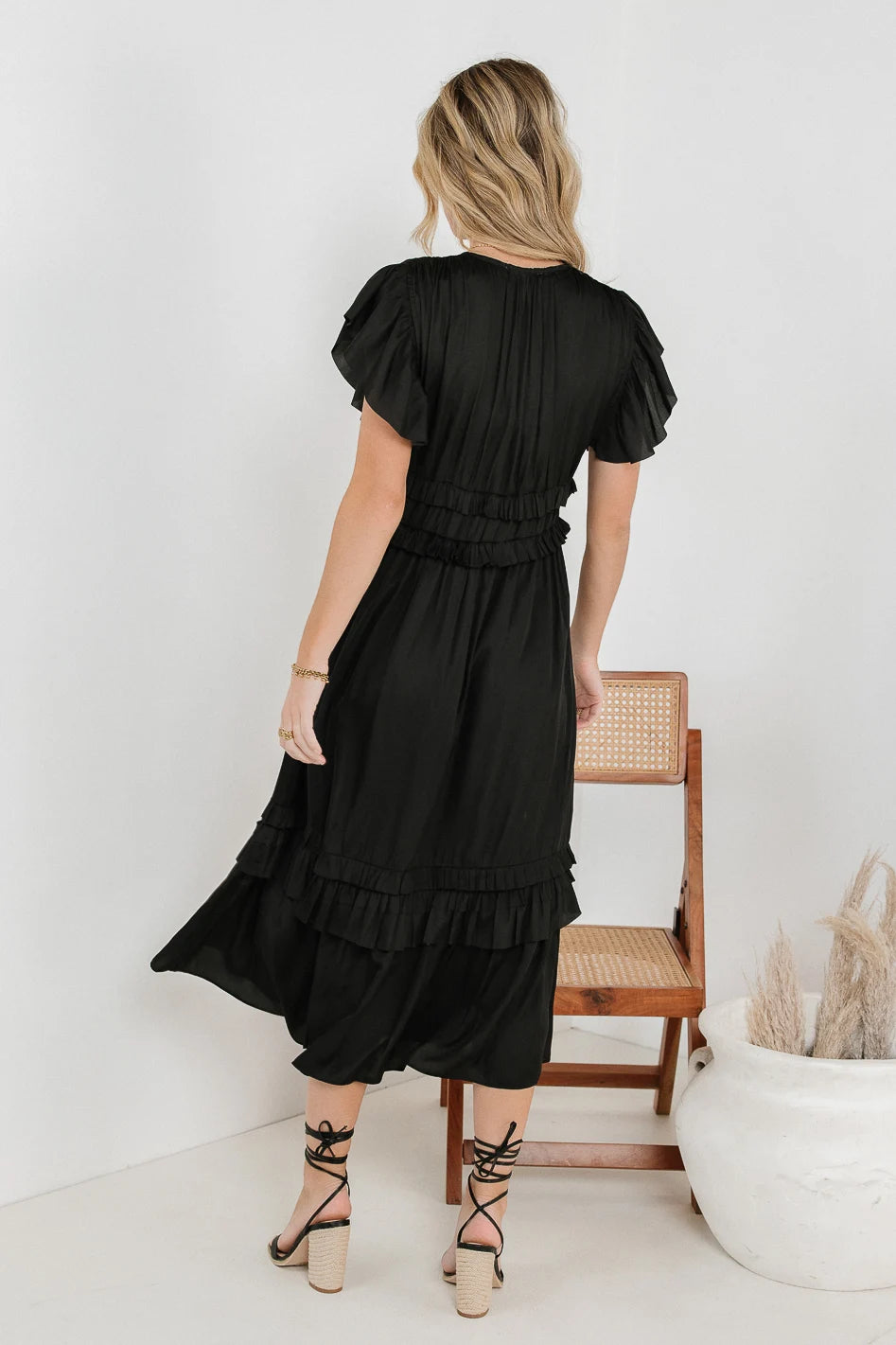  Willa Ruffle Dress in Black - FINAL SALE、mySite、merchandisen