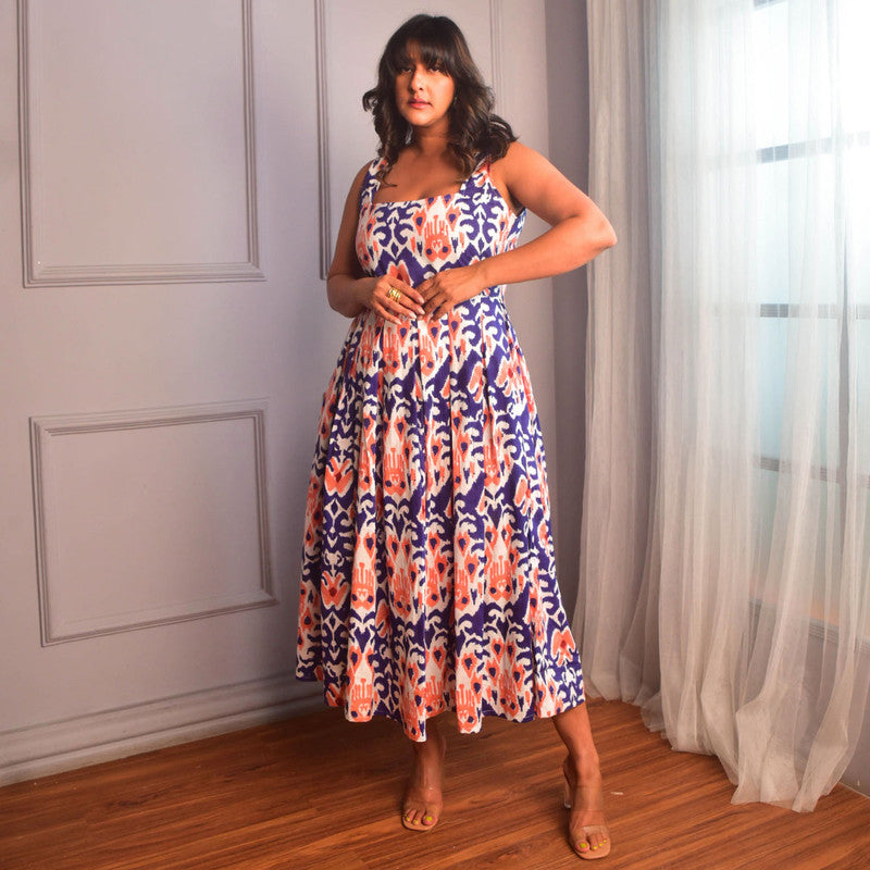 Cotton Dress For Women | Block Print | Blue、mySite、camillekostekn