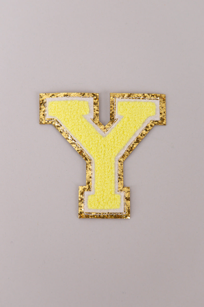 Chenille Adhesive Letter Patches- Yellow 5.5cm、mySite、hinf8tx79