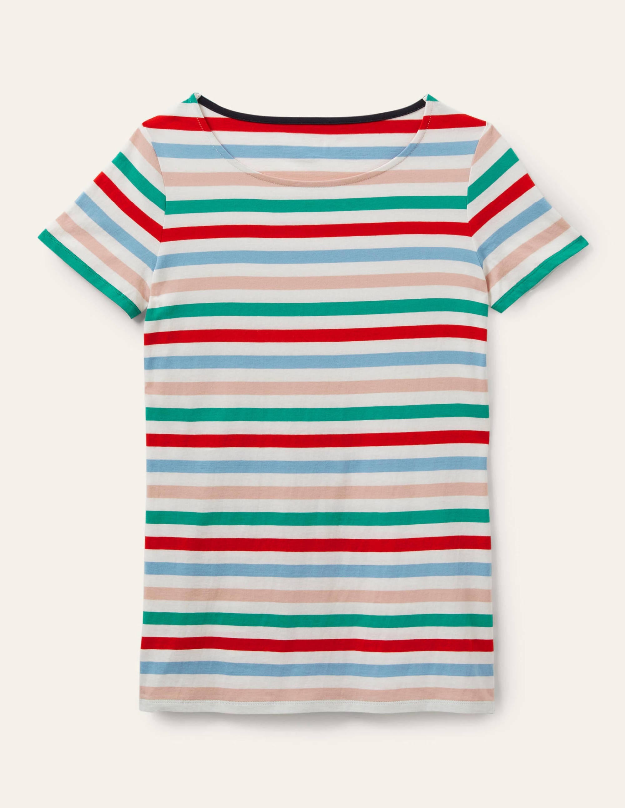  Short Sleeve Breton T-Shirt-Clover / Dusty Blue Stripe、mySite、ashleygrahame