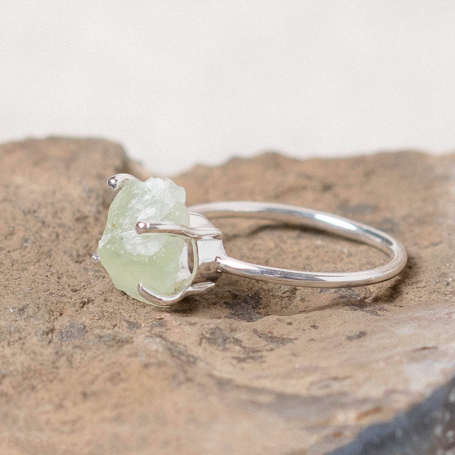 Prehnite Raw Freeform Gold or Silver Ring、mySite、hinf8tx79