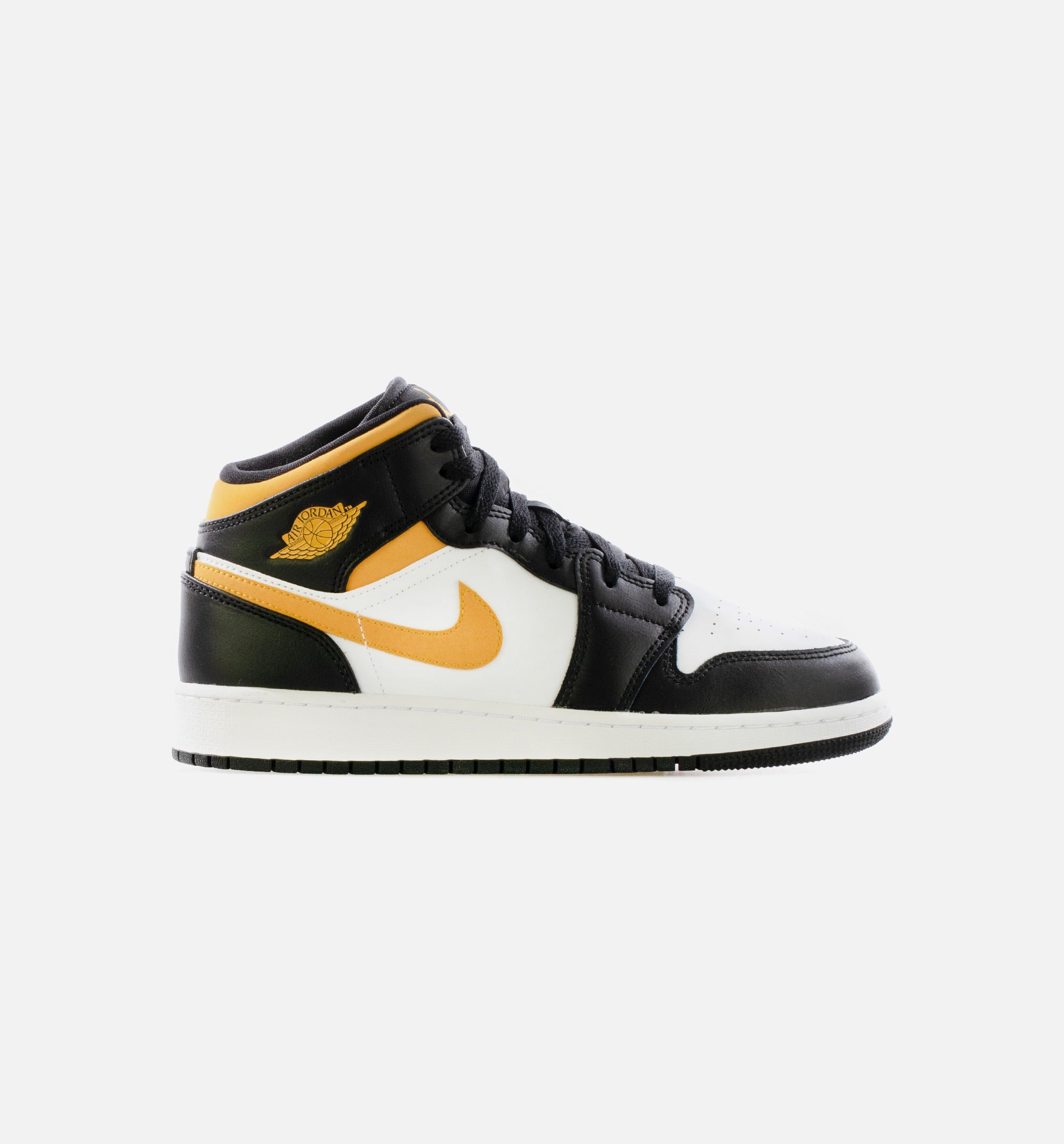 Air Jordan 1 Mid Black University Gold Grade School Lifestyle Shoe - White/Black/Pollen、mySite、dreamappss