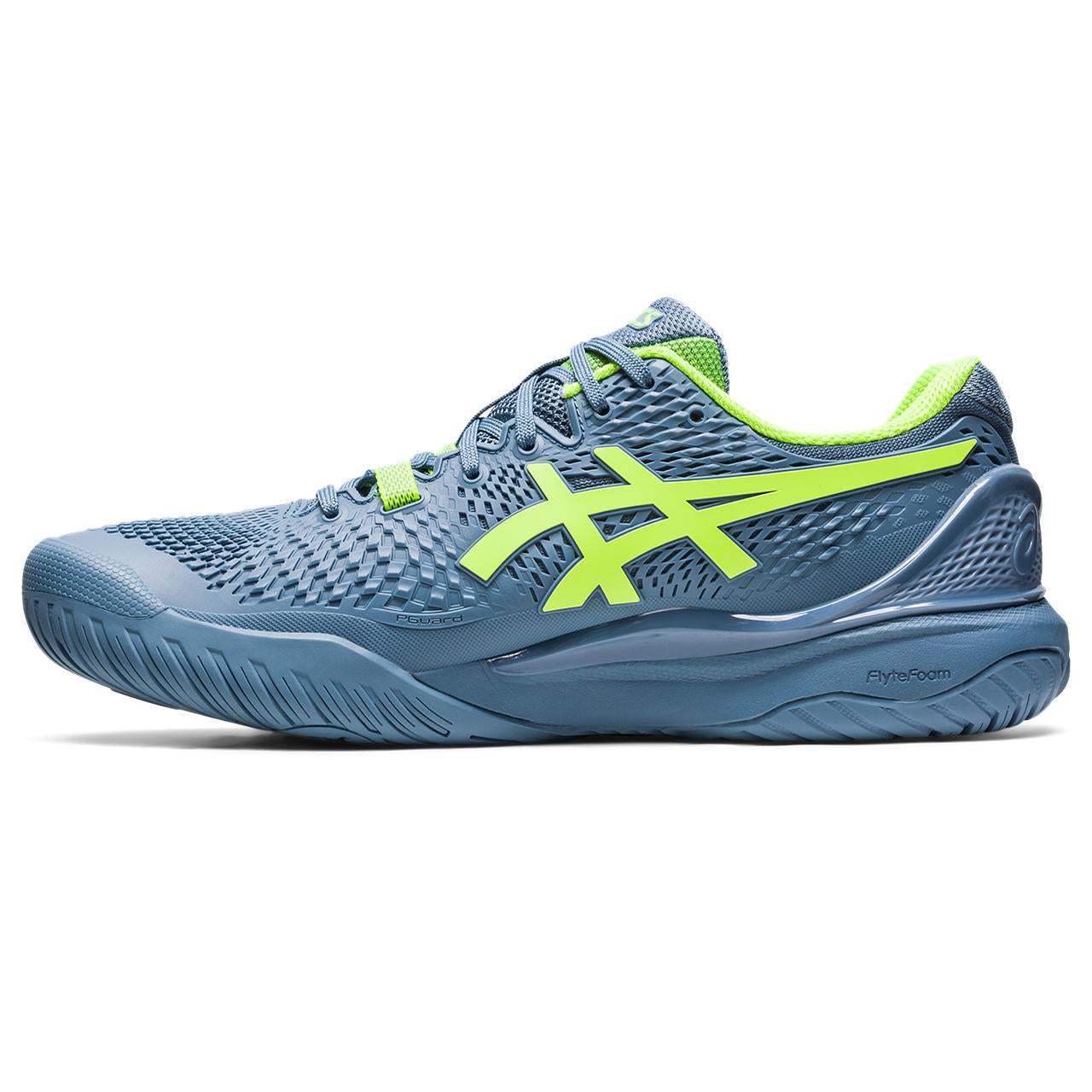 Asics Gel Resolution 9 Men's Tennis Shoe (Blue/Green)