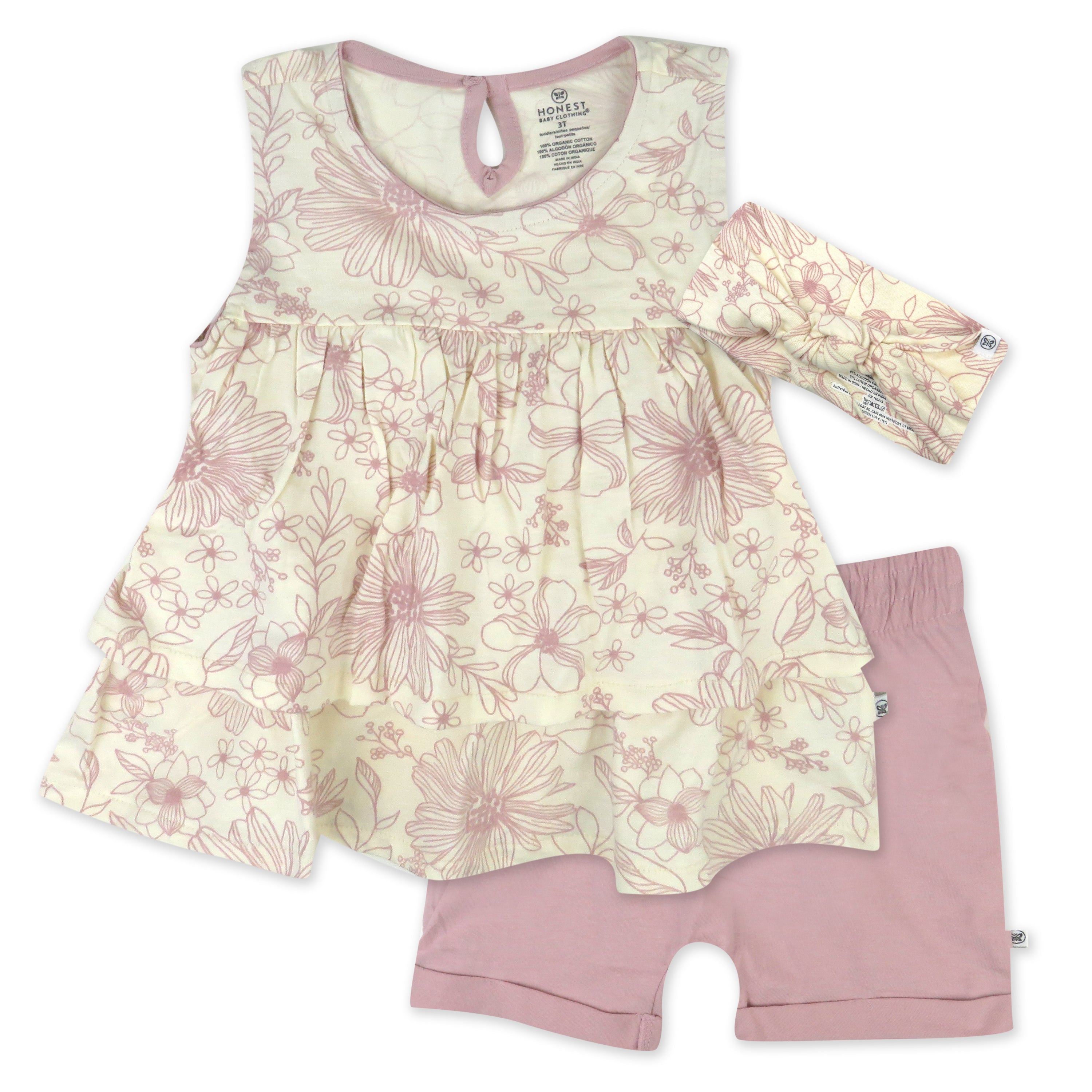  Toddler 3-Piece Ruffle Top, Short and Headband Set、mySite、layawaytickets
