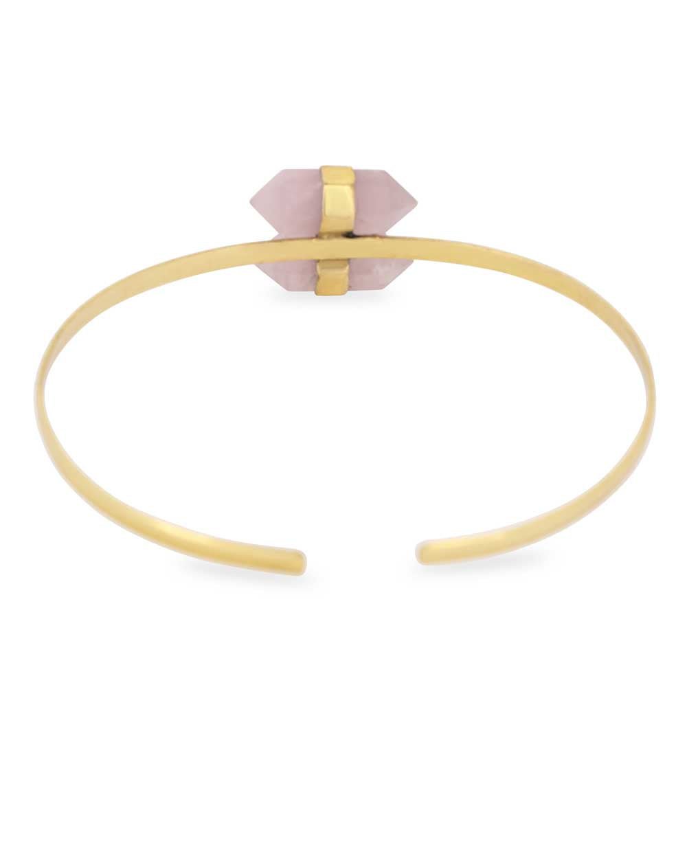 Rose Quartz Point Adjustable Cuff Bracelet、mySite、topwebapps