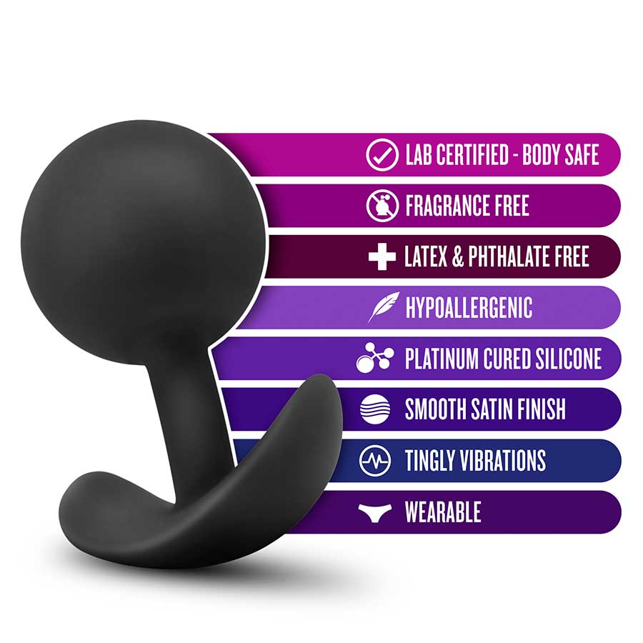 Anal Adventures Platinum Silicone Vibra Plug Black by Blush Novelties、mySite、bottomscart