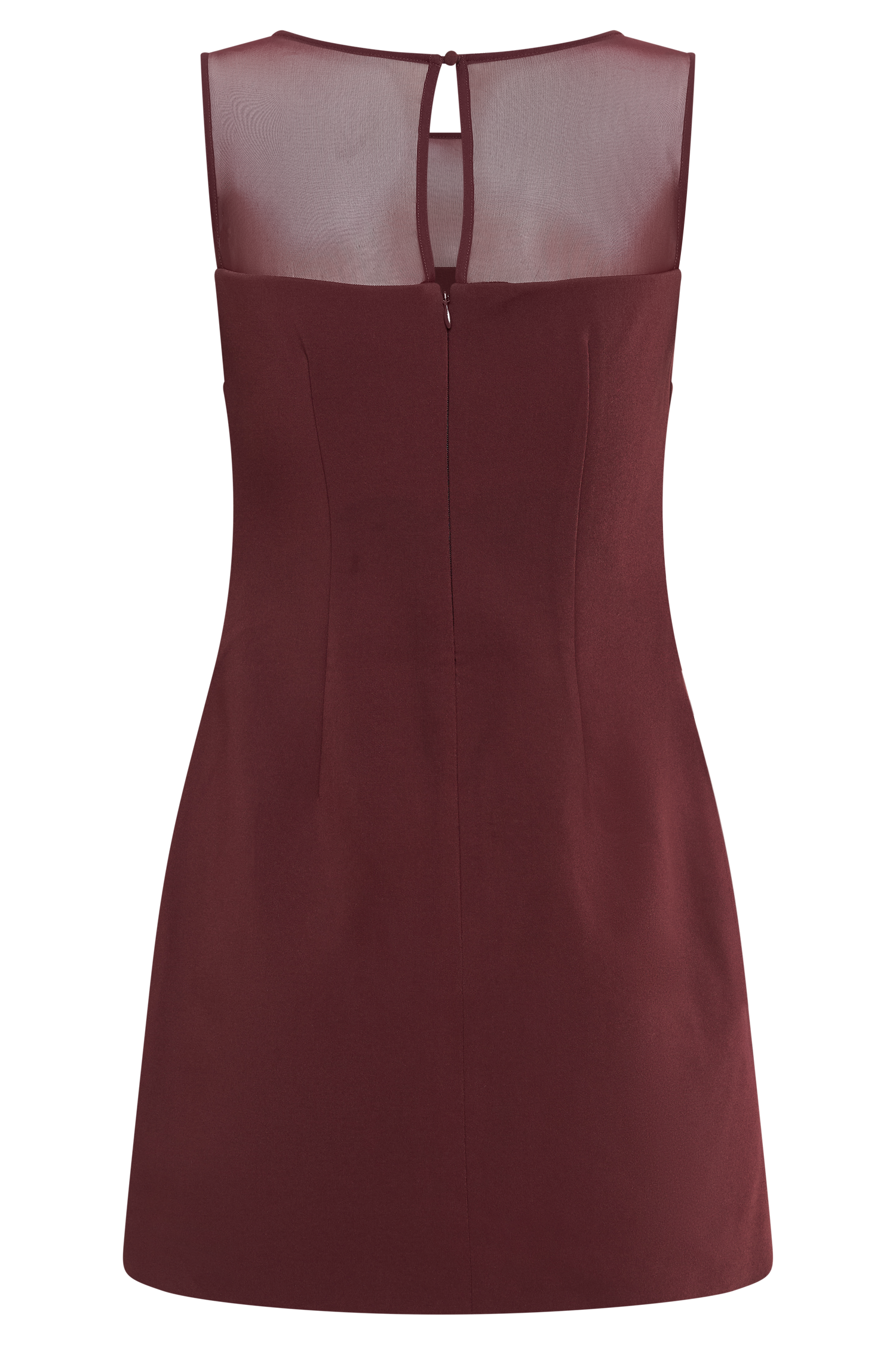 Posie Suiting Belted Mini Dress - Mahogany、mySite、solidvoid