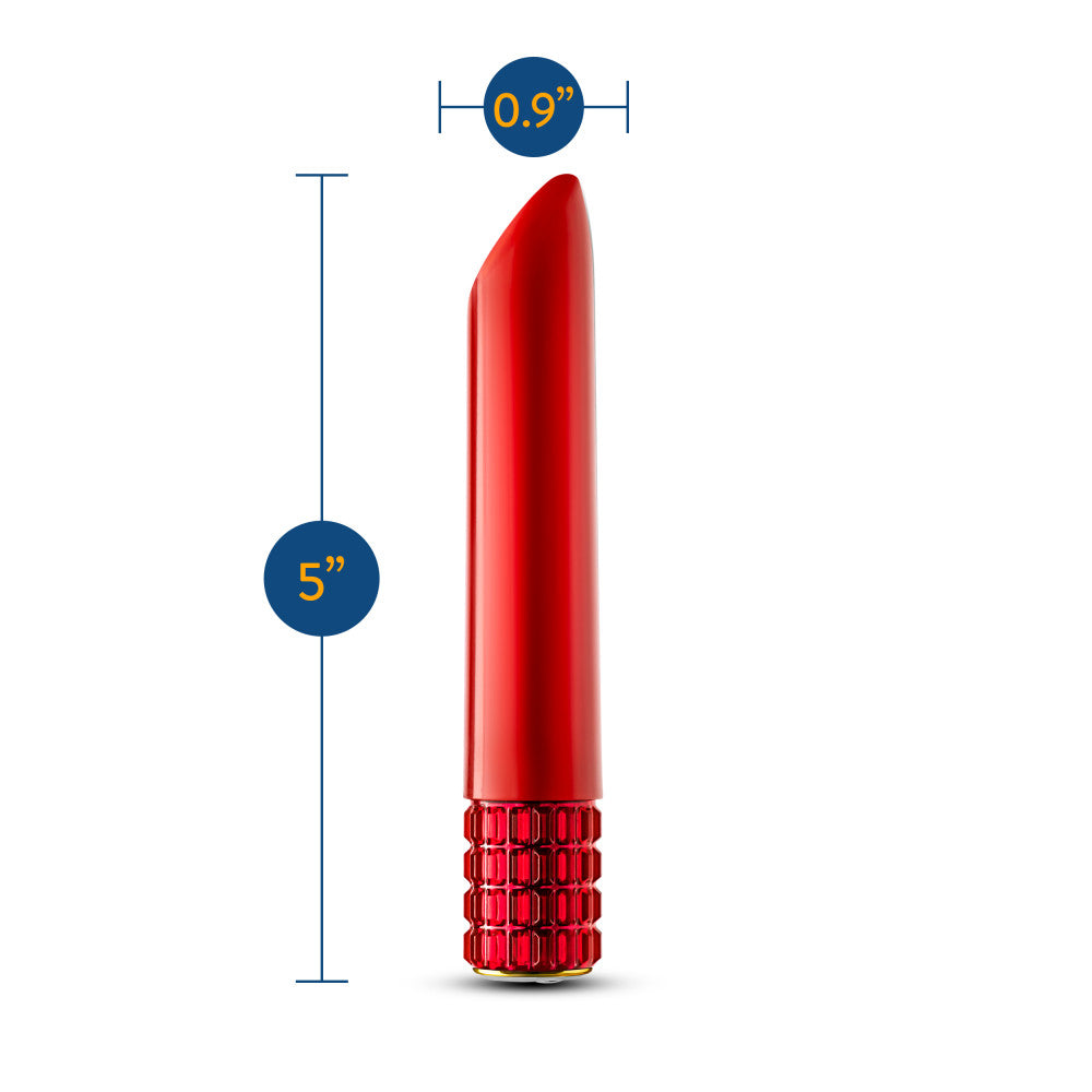 Oh My Gem | Desire 5 Inch Pocket-Sized Power Vibrator With Tapered Tip & Ruby Gem Base – In Red、mySite、bottomscart