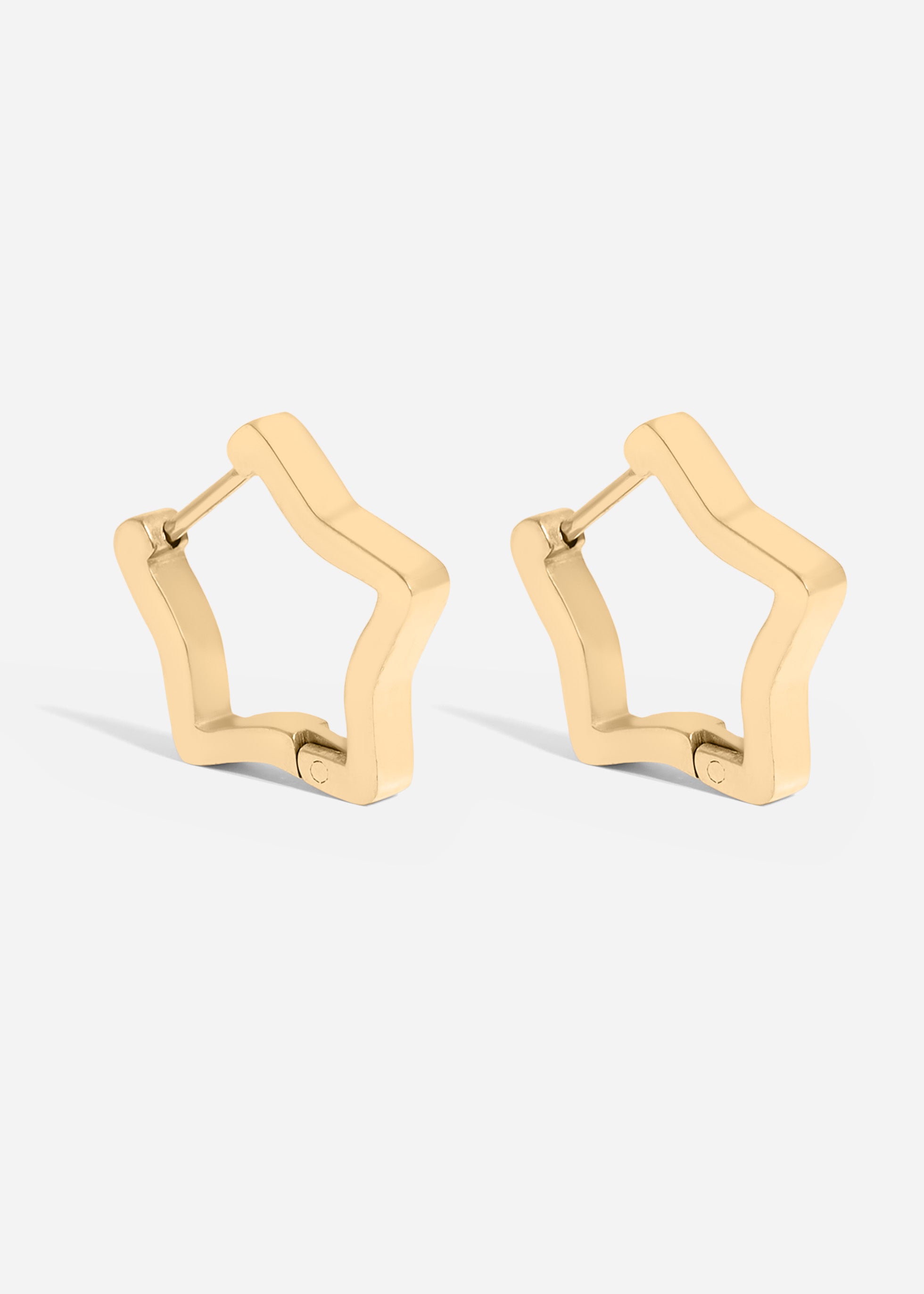 18K Gold PVD Stainless Steel Star Huggie Earrings / ERJ0009、mySite、dreamappss