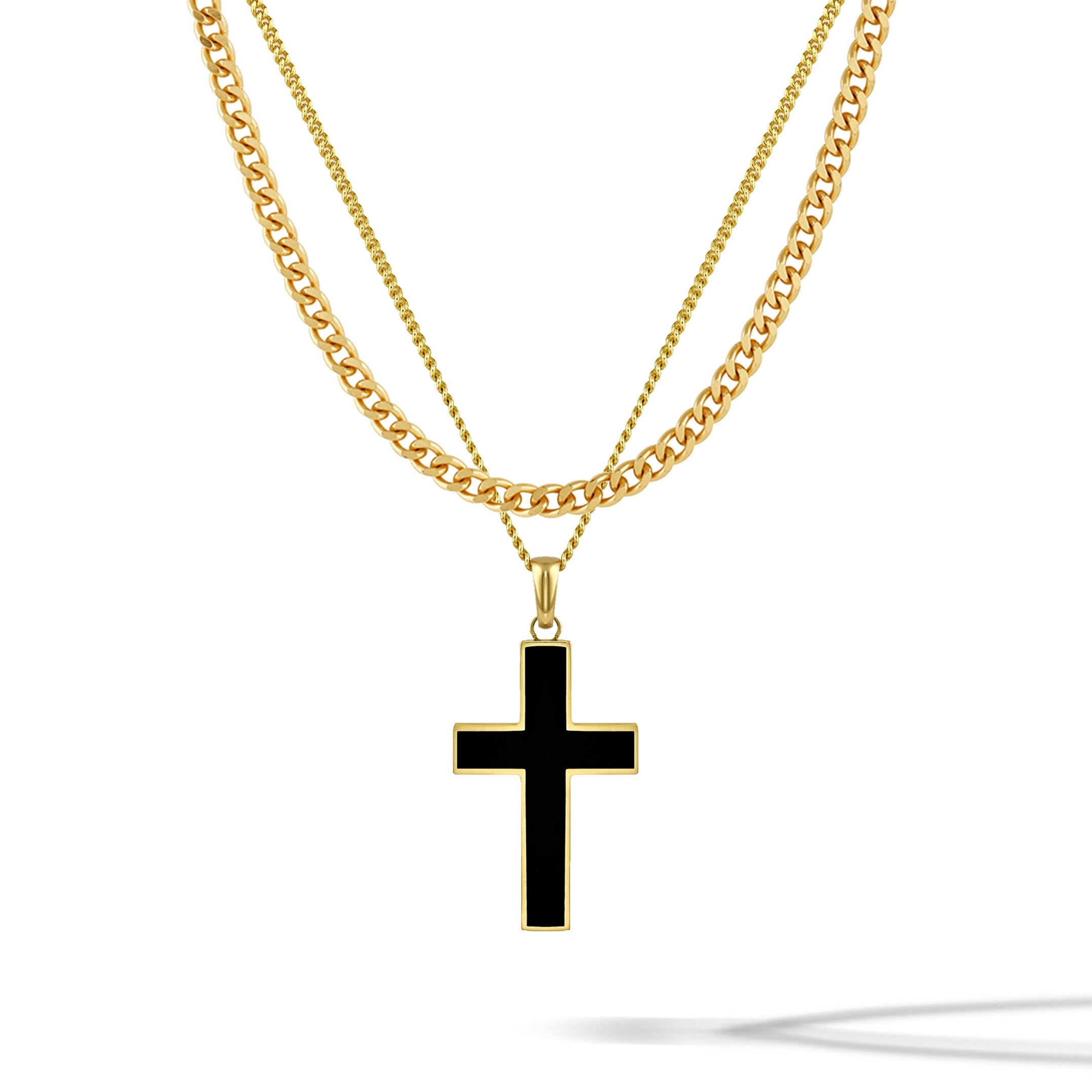  Stone Cross (Large) - Gold Set