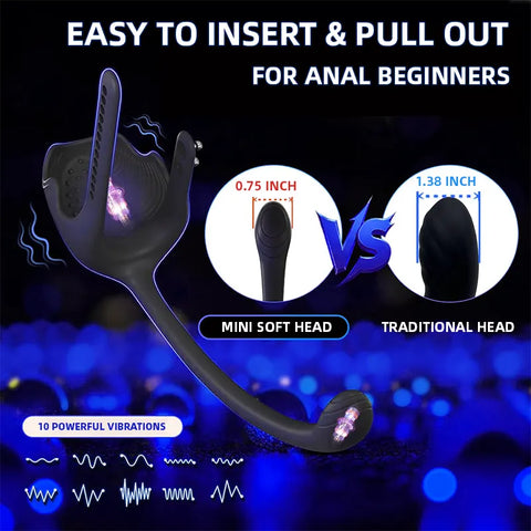 Intense Pulse Pro Vibrating Cock Ring & Prostate Massager with Dual Motors