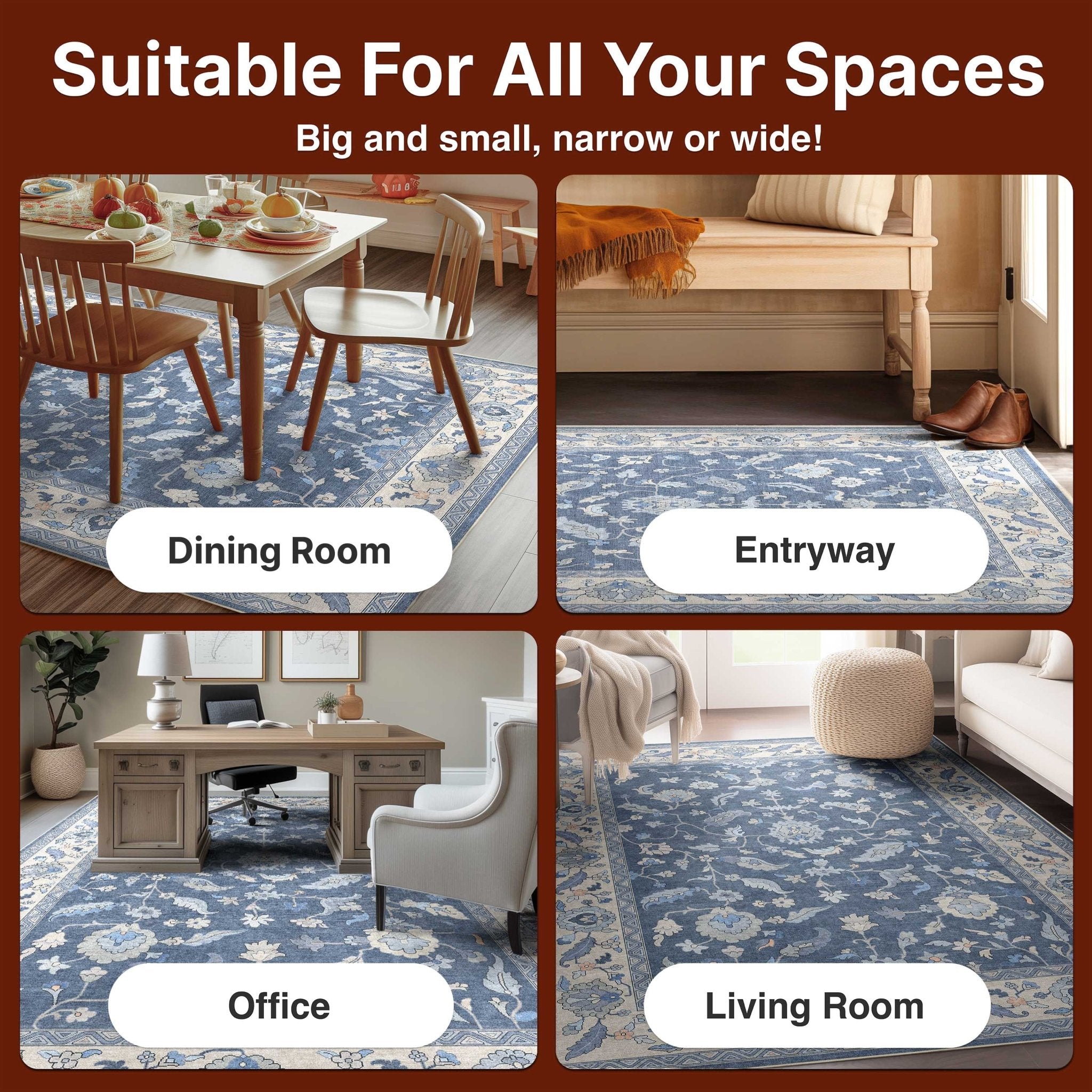 Mardin Modern Vintage Boho Rug for Living Room Bedroom Dining Room ,Easy Clean、mySite、gigharbornorthrealestate