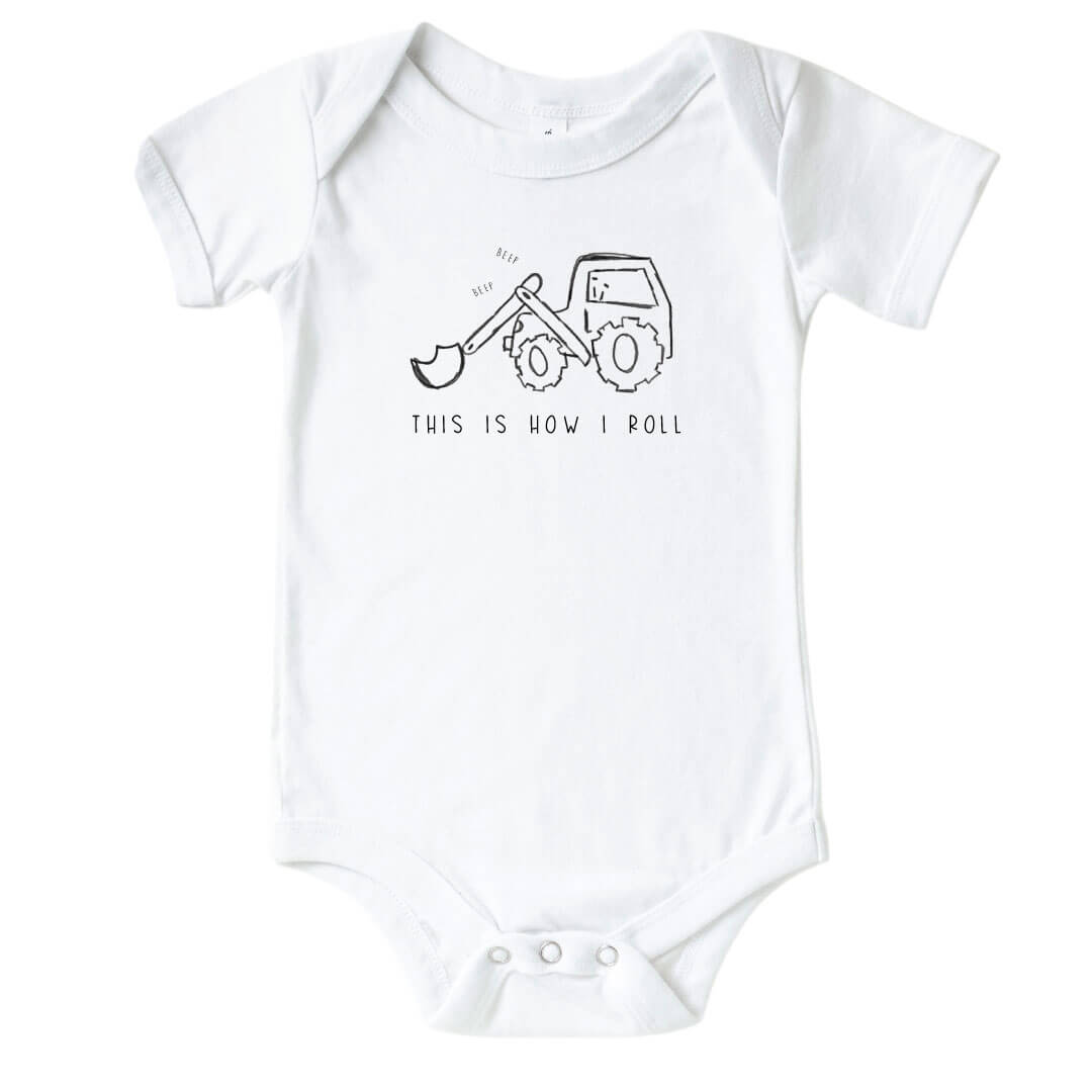  How I Roll Graphic Bodysuit | White、mySite、layawaytickets