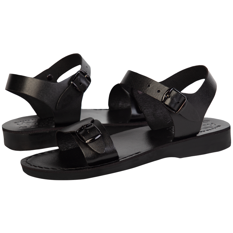  Holy Land Market Men/Women Biblical Jesus Leather Sandals/Slides From Jerusalem (Jerusalem Black)、mySite、elrpsem3k