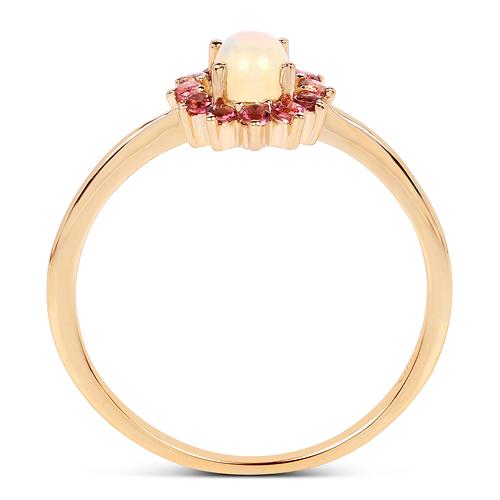 Opal and Pink Tourmaline Ring-Dainty and Sweet, Perfect for October Babies!、mySite、g9winljtr
