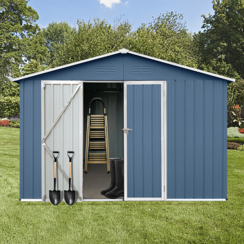 Metal garden sheds 12ft×10ft outdoor storage sheds Dark-grey、、eastwooduniform