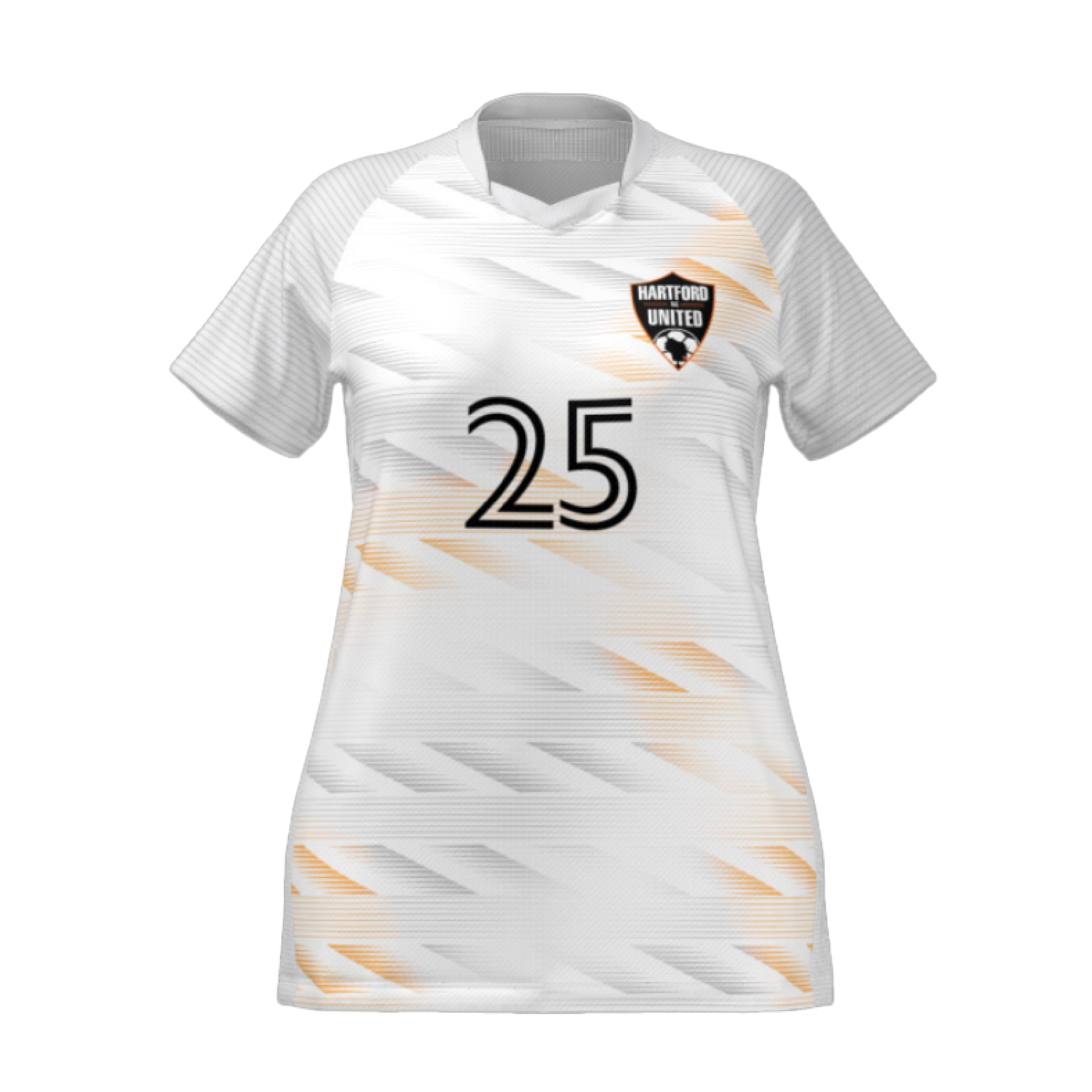 Teamatical Women's Custom Jersey Hartford United - White、mySite、noshort