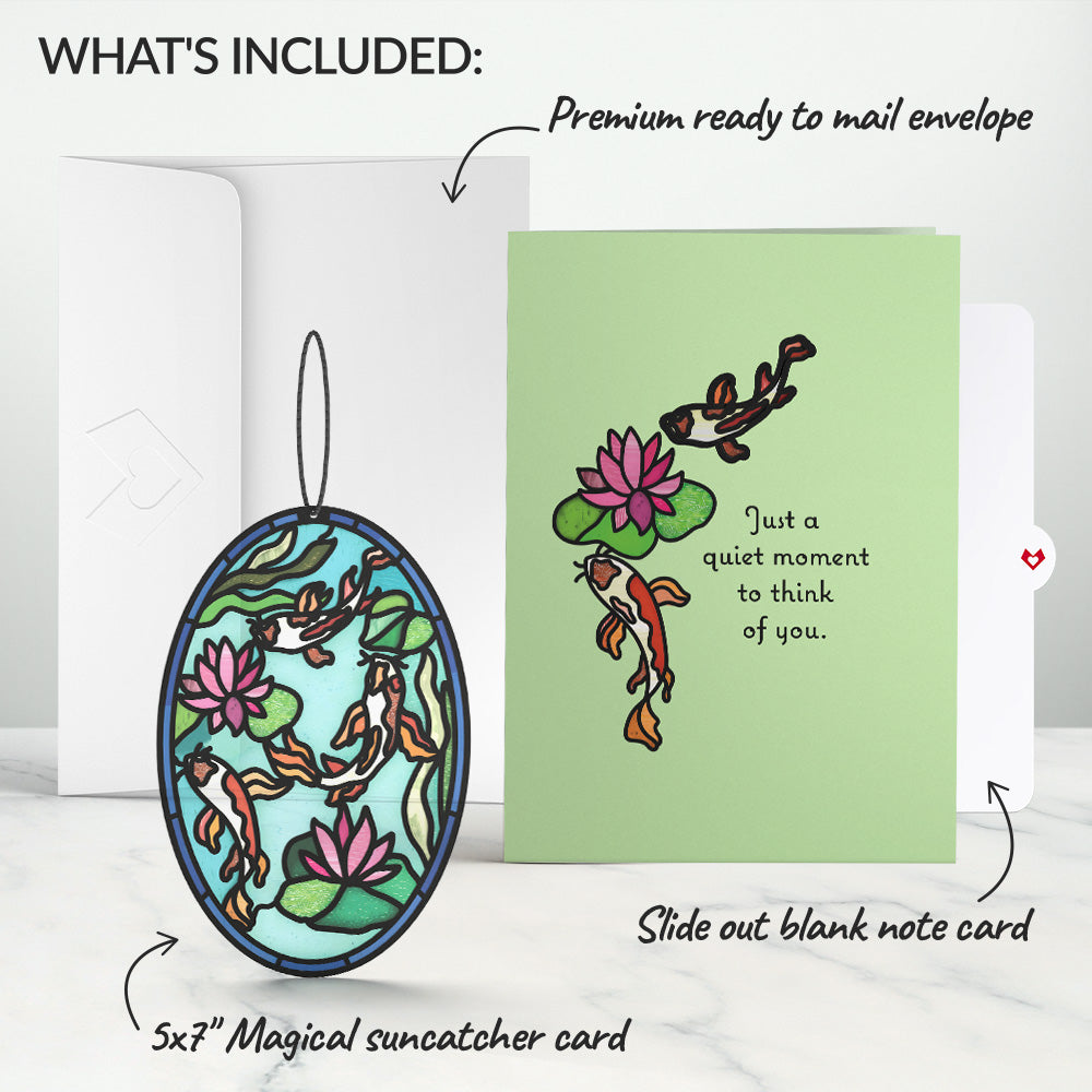Quiet Moment Koi Pond Suncatcher Card、mySite、solidvoid