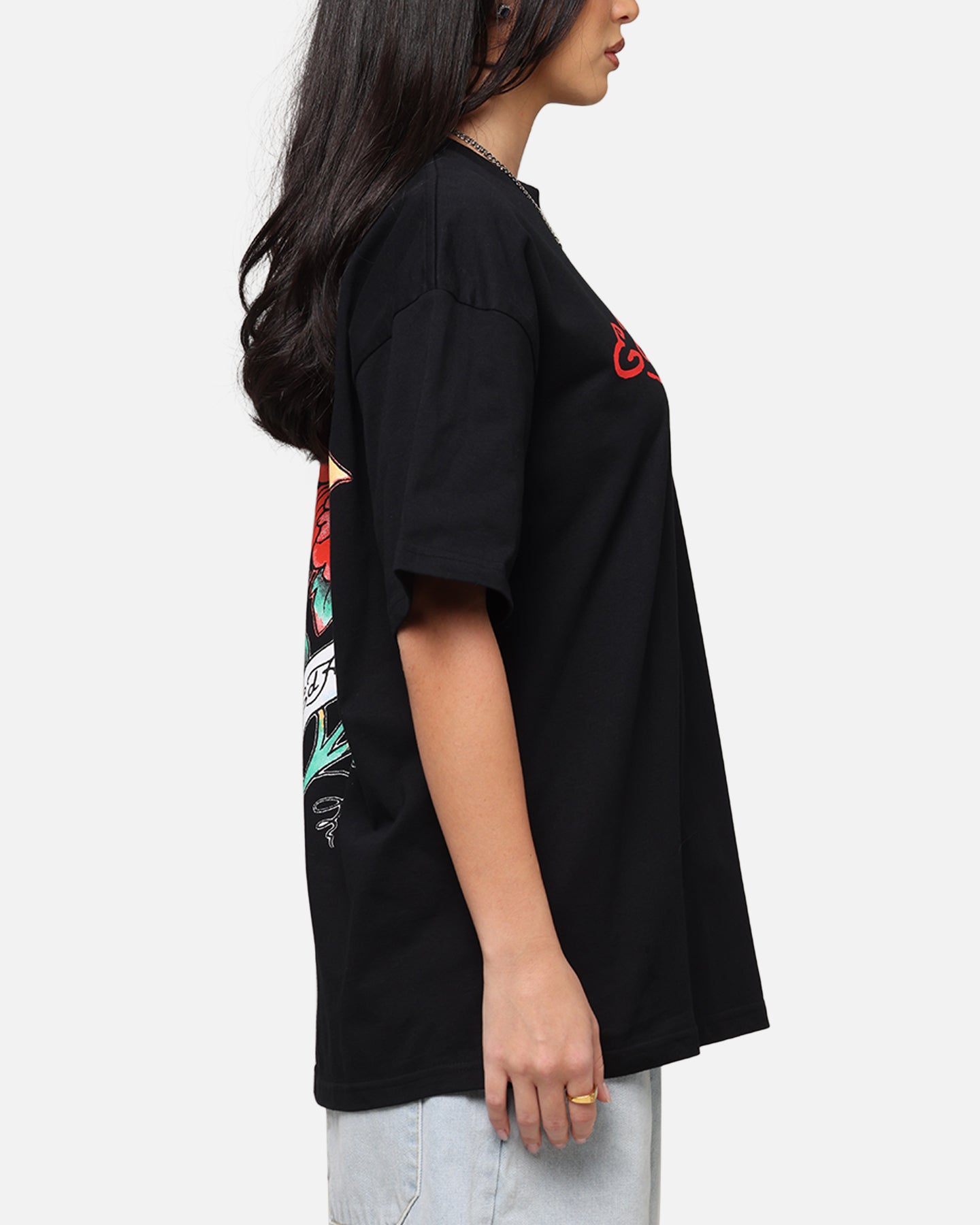 Ed Hardy Flourish Script T-Shirt Black、mySite、zt4zffjzw