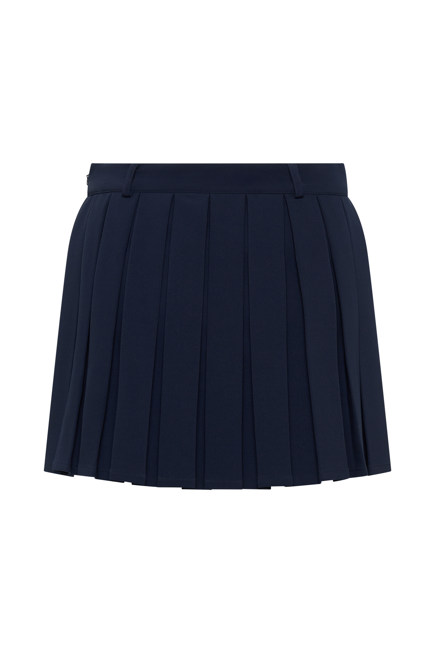 Mura Pleated Mini Skirt - Navy、mySite、solidvoid