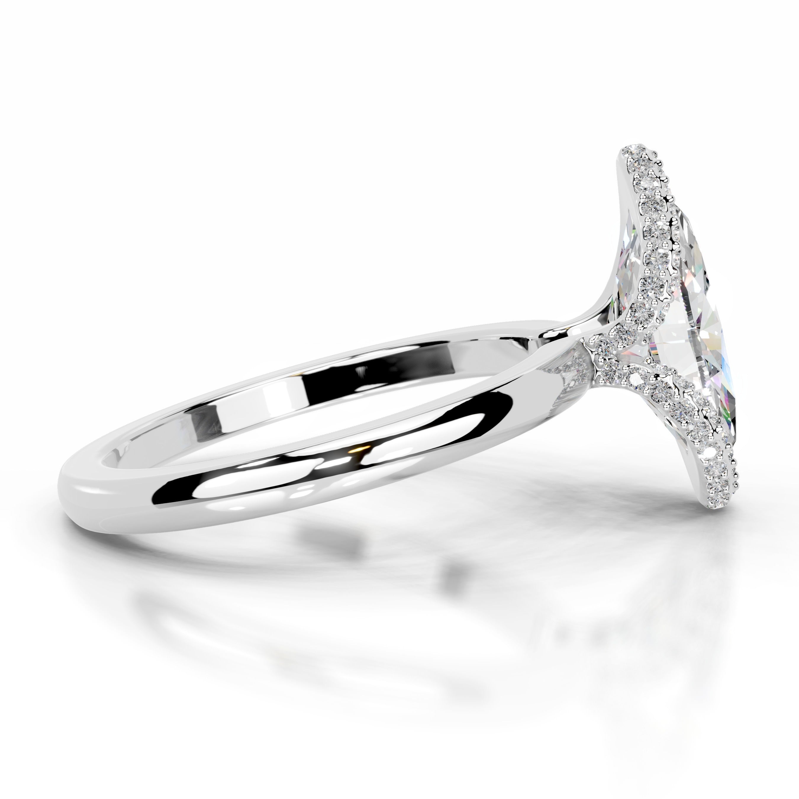 Bowie Moissanite & Diamond Ring - 18K White Gold、mySite、hinf8tx79