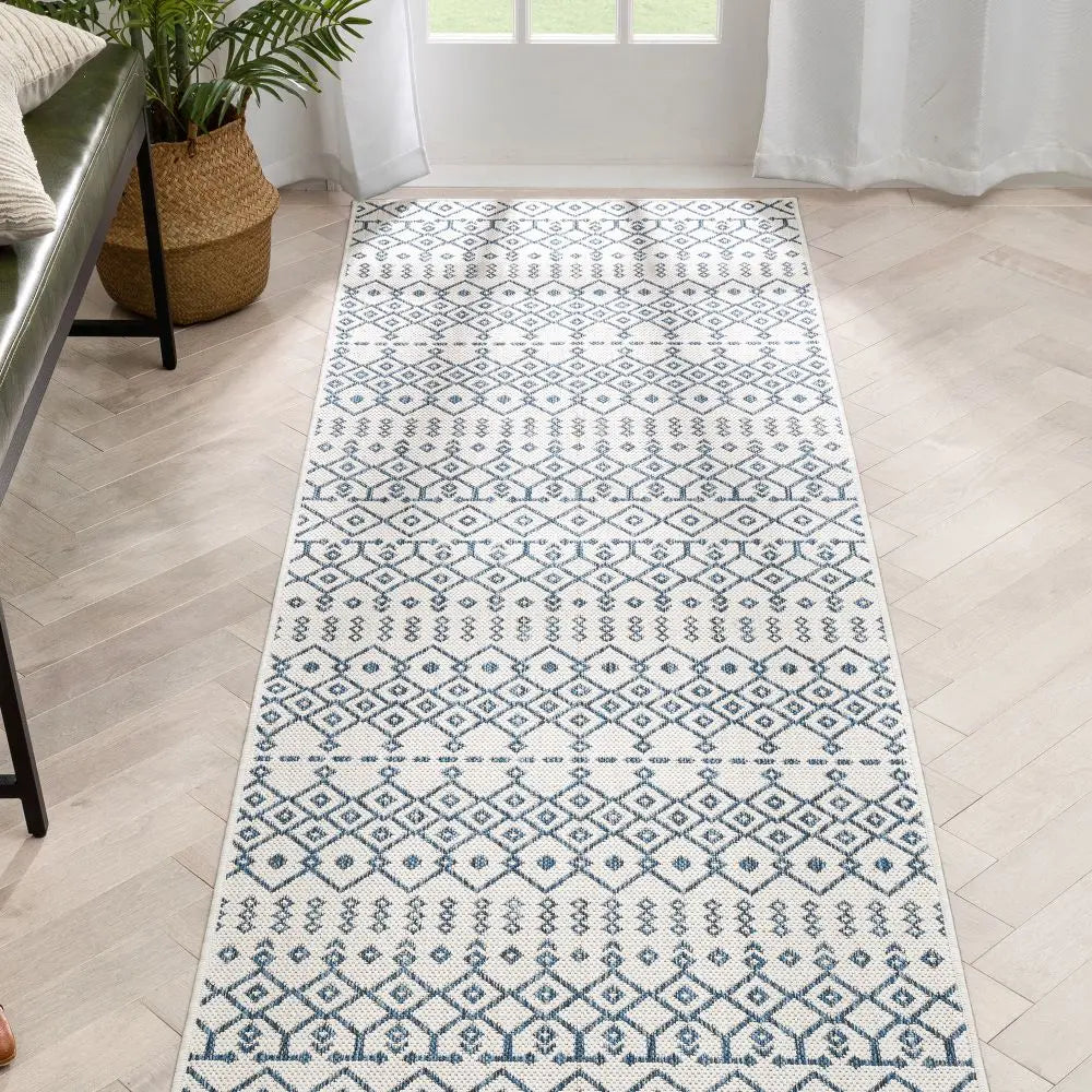 Nord Moroccan Tribal Indoor Outdoor Light Blue Flatweave Rug、mySite、gigharbornorthrealestate