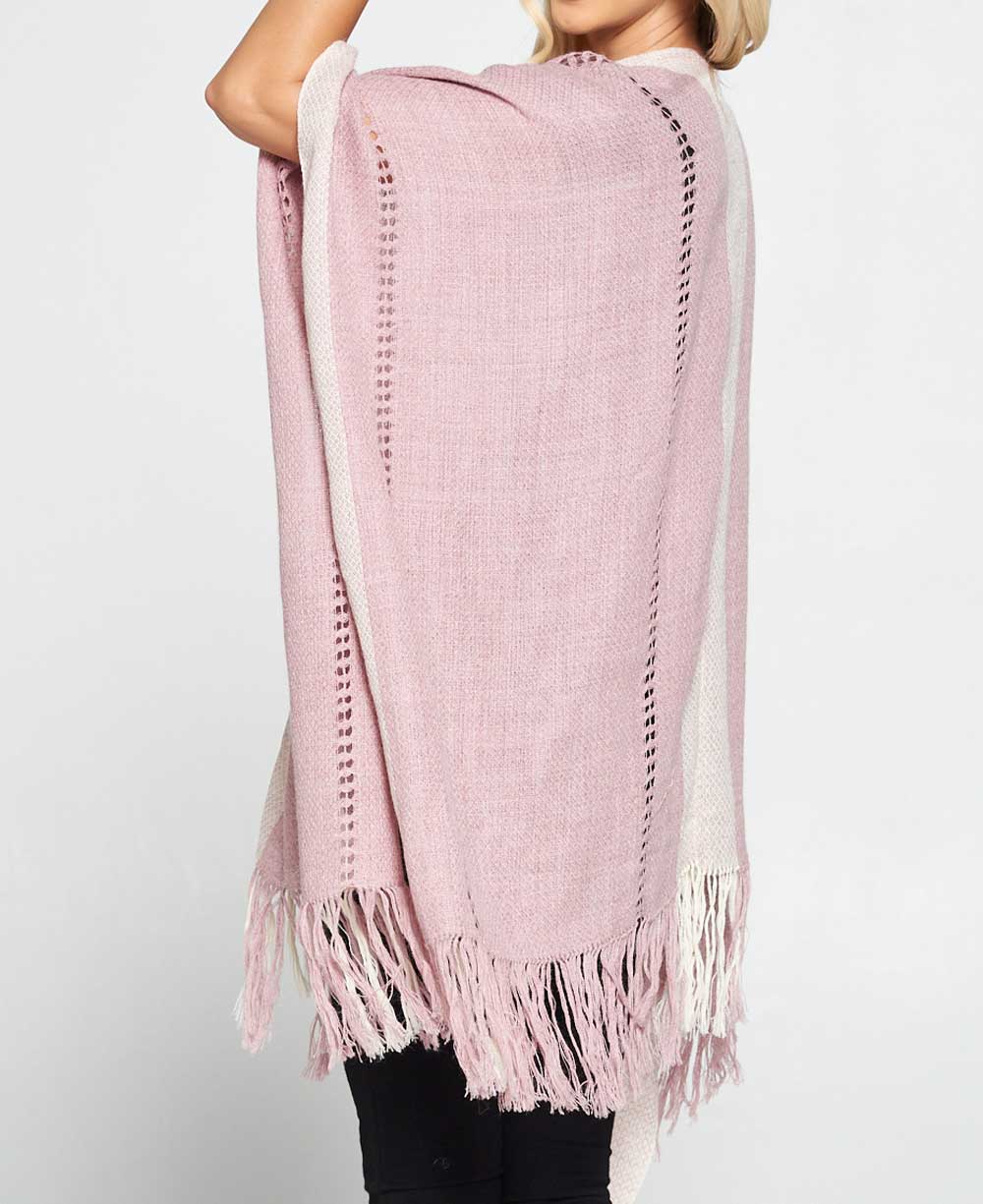 Hand Knit Alpaca Wool Poncho Wrap, Dusty Rose、mySite、topwebapps