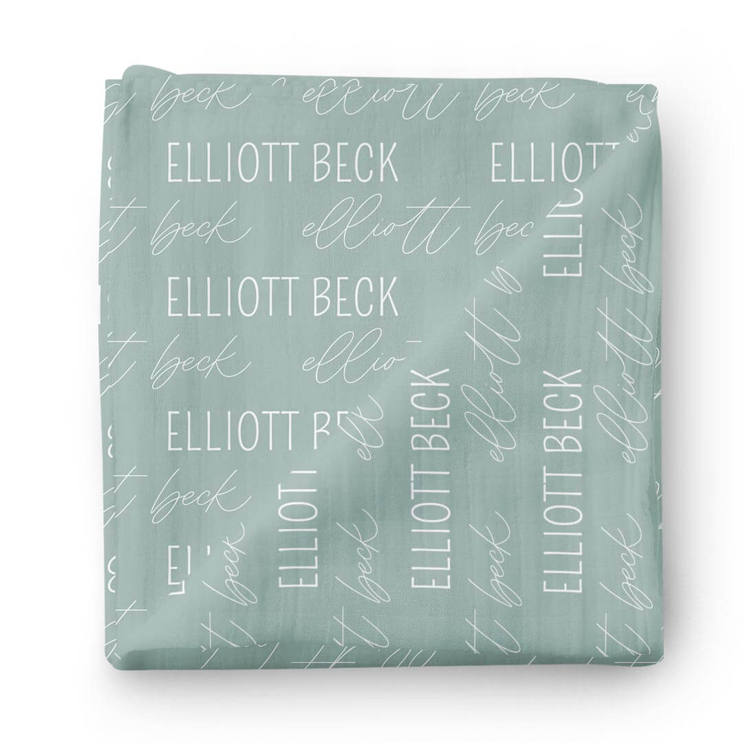  Personalized Sea Salt Baby Name Swaddle Blanket - Block & Script、mySite、layawaytickets