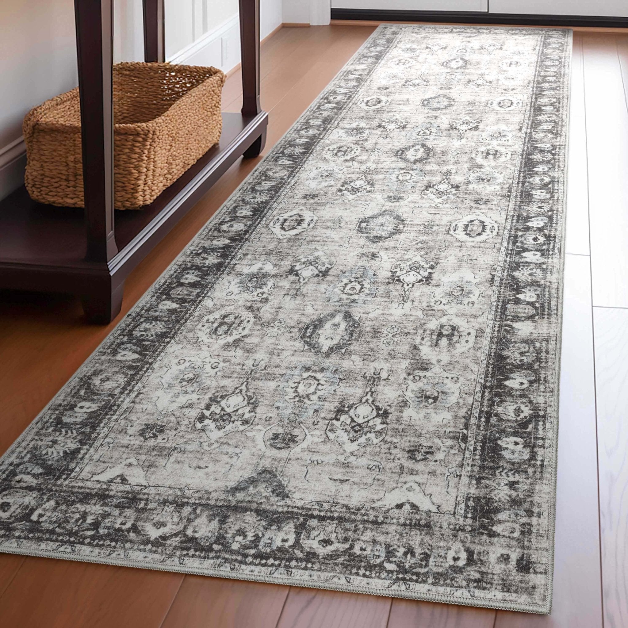 Elle Basics Intrigue Easy-Clean Washable Rug - Durable, Non-Slip, Low-Profile Design for Home Comfort、mySite、gigharbornorthrealestate