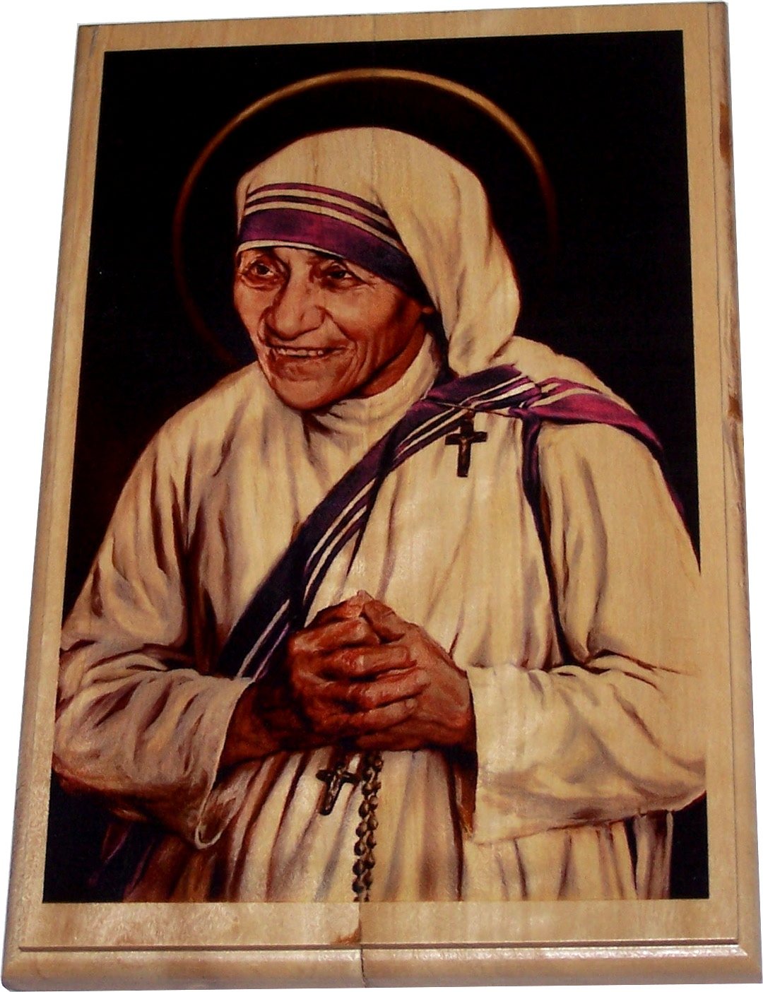  Holy Land Market St. Teresa of Calcutta Icon plaque - Olive wood from Bethlehem (15 x 10 cm or 6 x 4 inches)、mySite、elrpsem3k