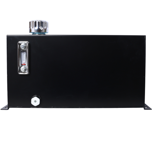 5 Gallon 14 Gauge Steel Hydraulic Fluid Reservoir Tank with Inlet 1-1/2" FNPT and Outlet 3/4" FNPT, Integral Mounting Foot On Each End, Black、、eastwooduniform