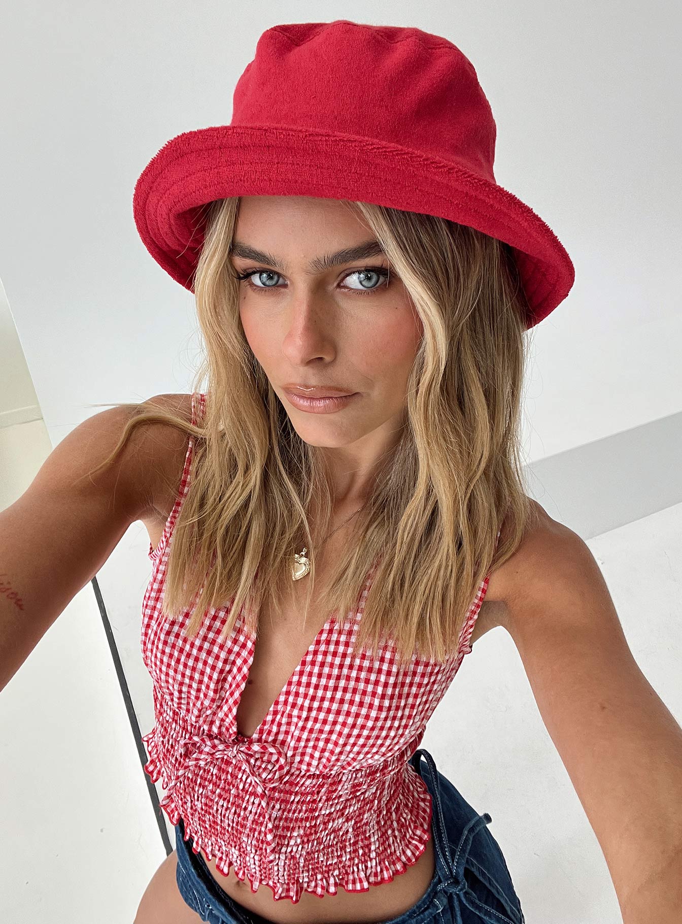 Summer Salt Terry Bucket Hat Red、mySite、solidvoid