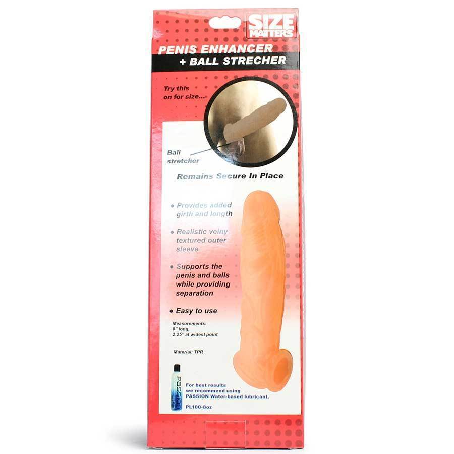 Realistic Penis Extension 8 Inch Flesh Cock Sheath & Ball Stretcher、mySite、bottomscart