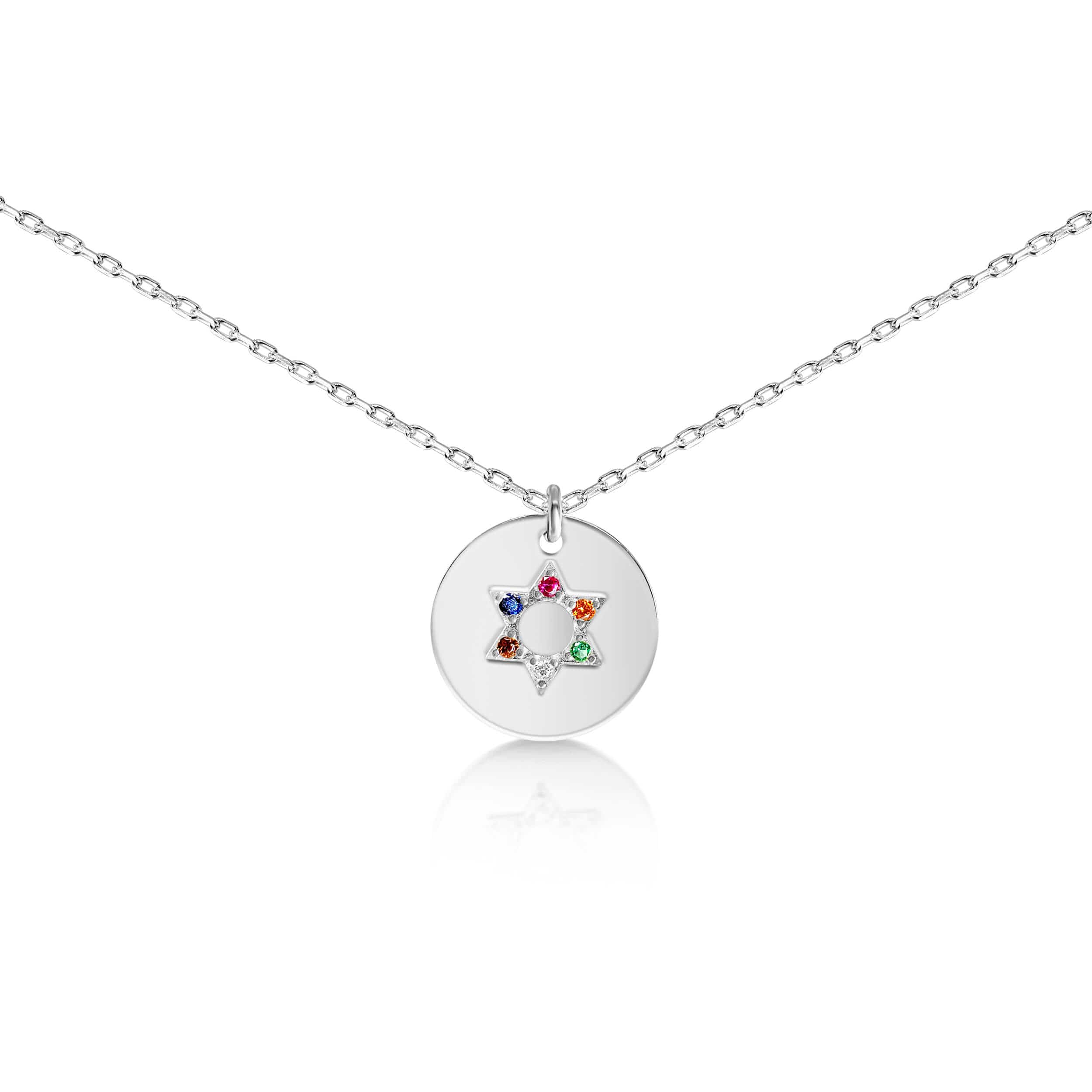 Rainbow Jewish Star of David Necklace - Rose Gold or Silver、mySite、topwebapps
